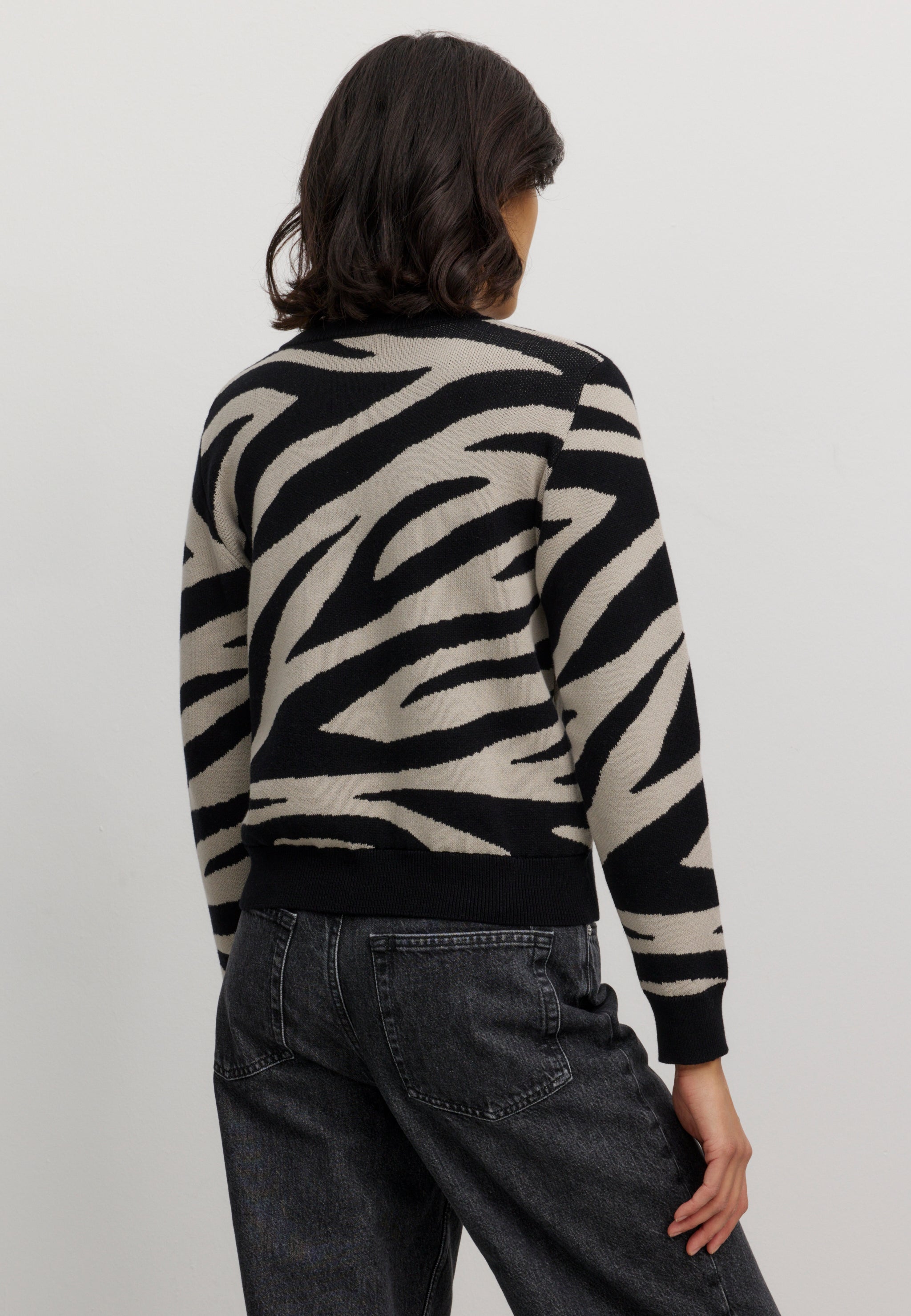 Recolution Pistia Zebra pullover nero jacquard