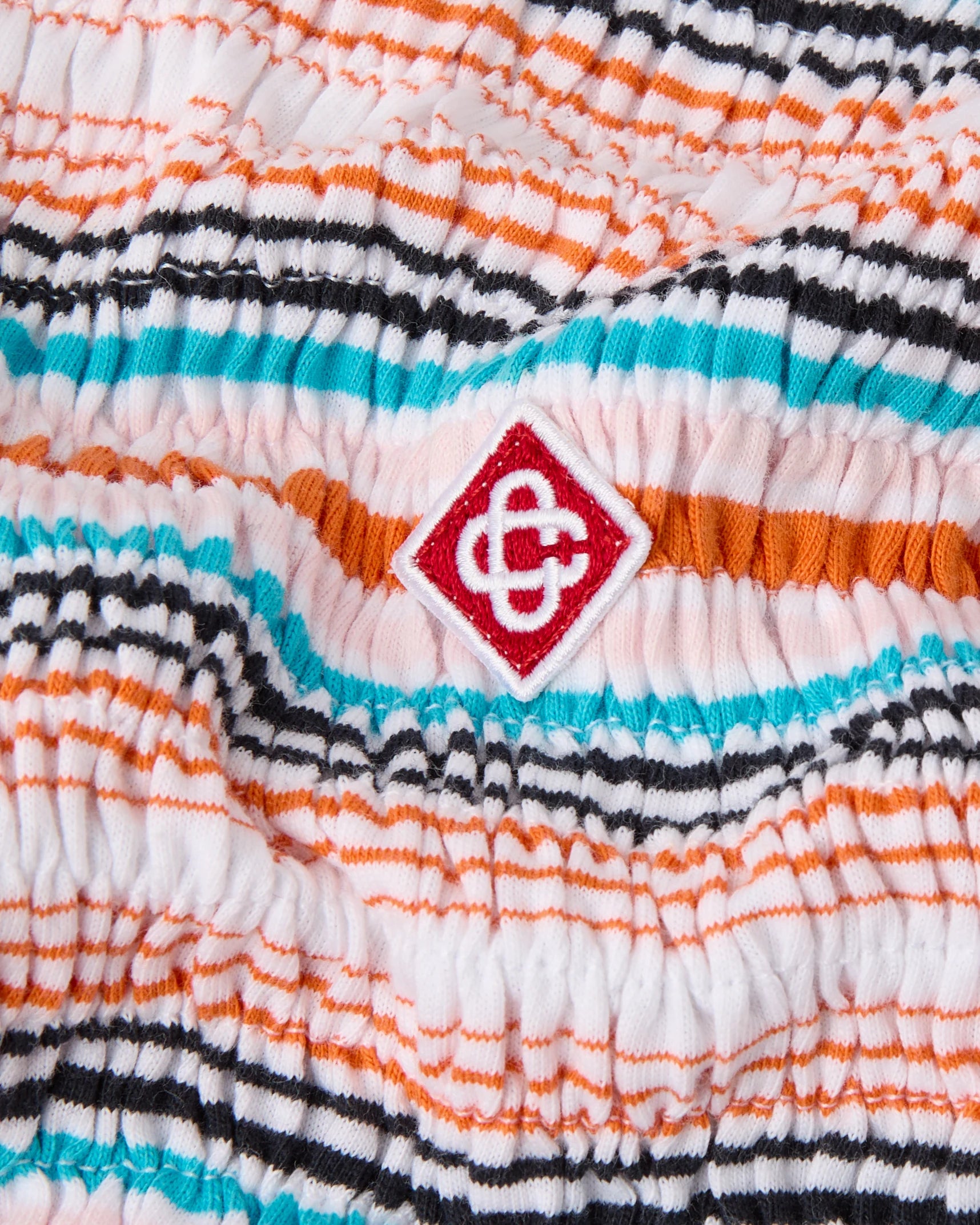 Casablanca polo donna cropped righe multicolore cotone bio