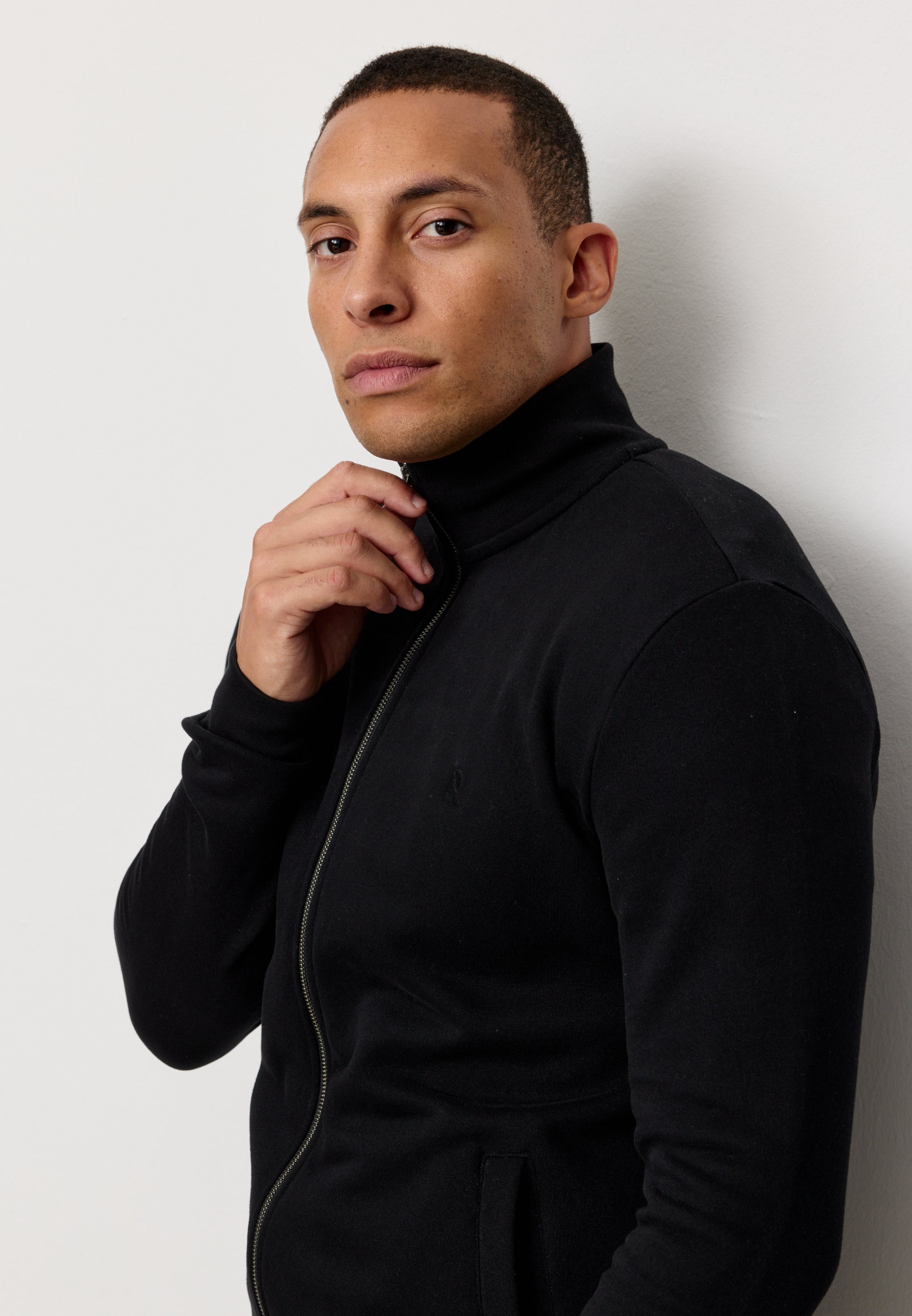 Recolution Camphor felpa uomo black con zip cotone bio