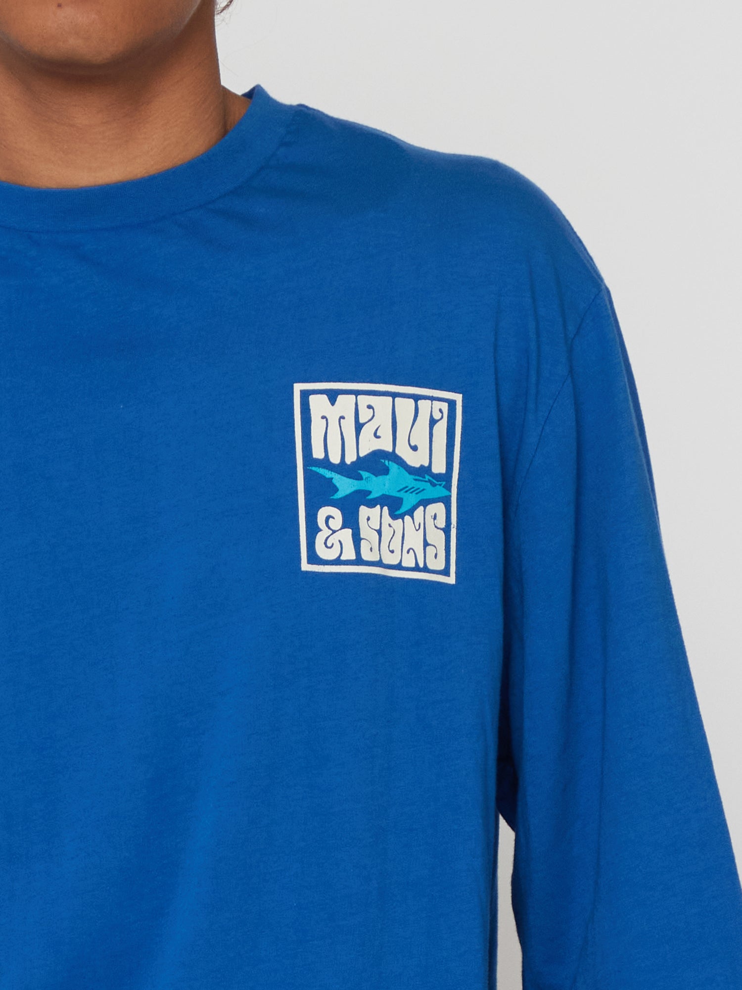 Maui and Sons Psych Surfer Long Sleeve maglia blu cotone