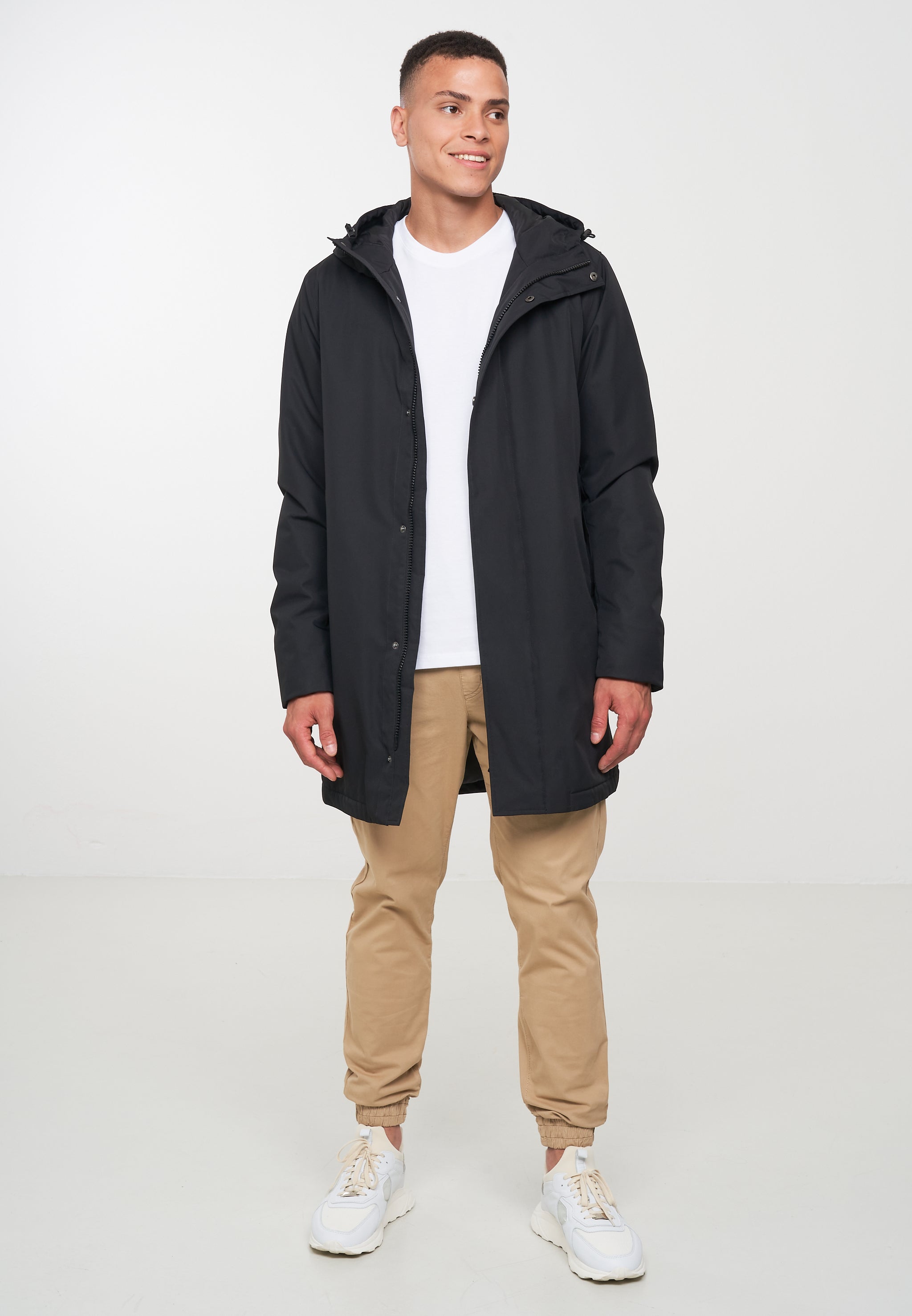 Recolution Teak parka nero poliestere riciclato idrorepellente