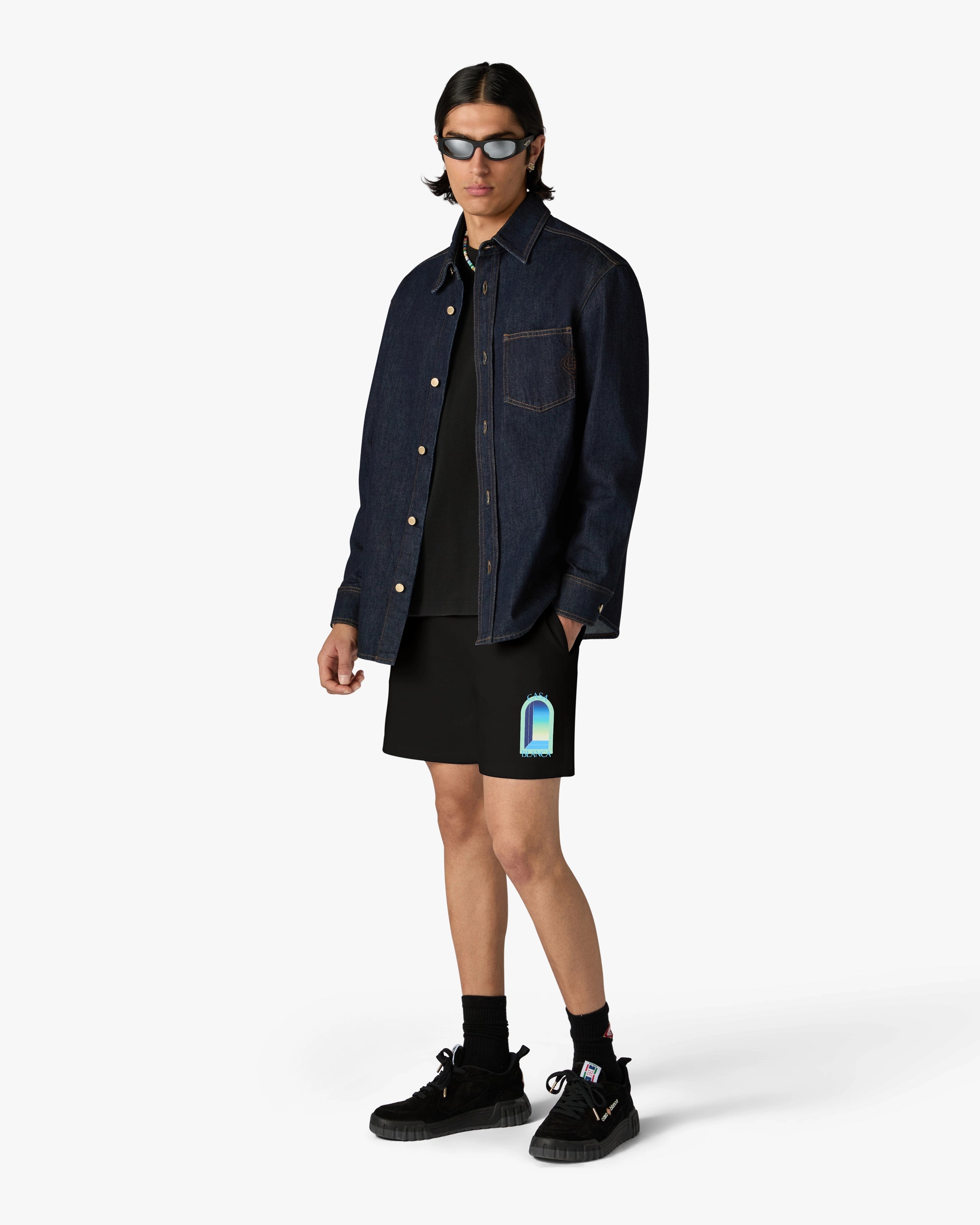 Casablanca L'Arche pantaloncini uomo nero cotone bio
