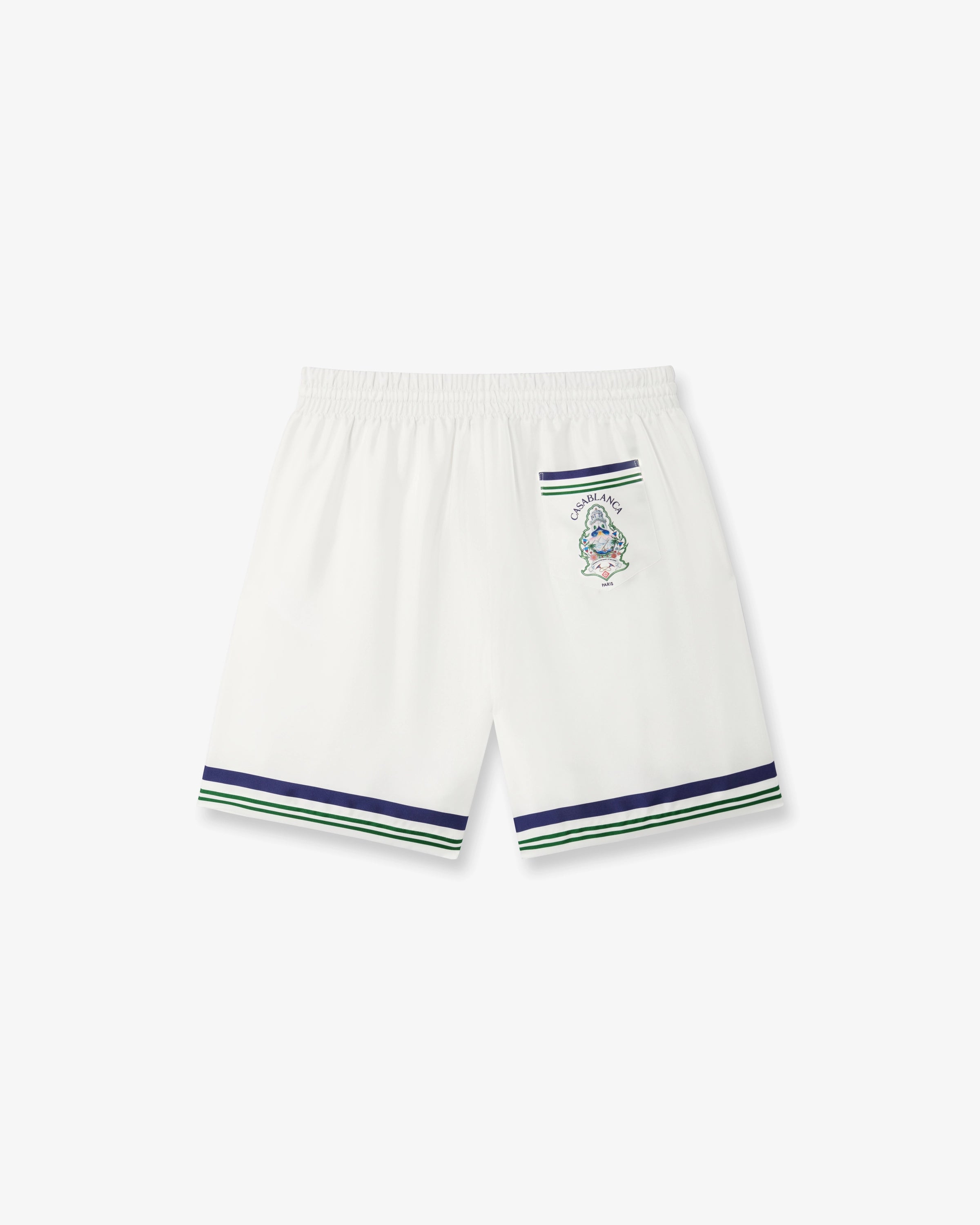Casablanca Hotel Emblem shorts uomo bianchi seta