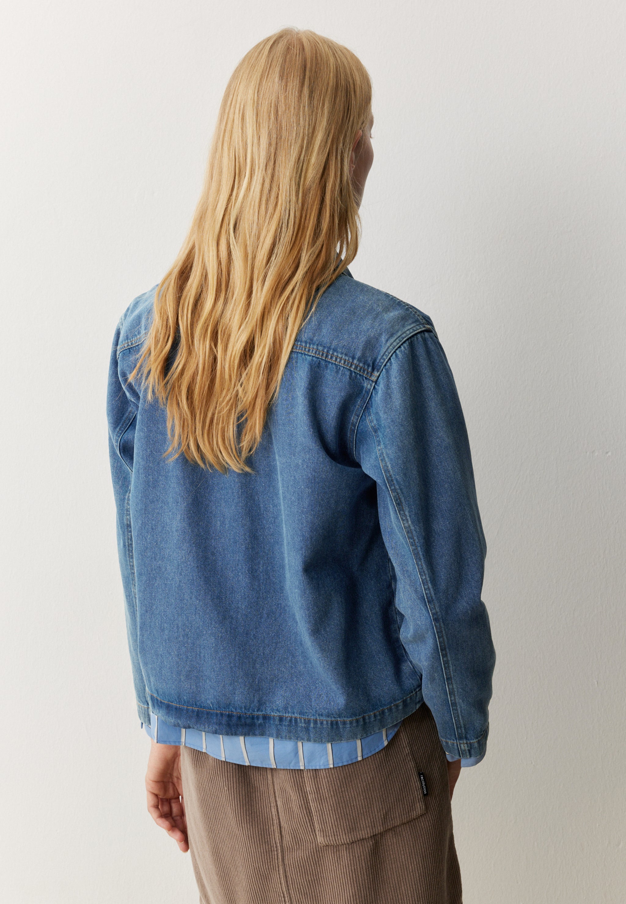Recolution Poppy overshirt donna blu cotone bio
