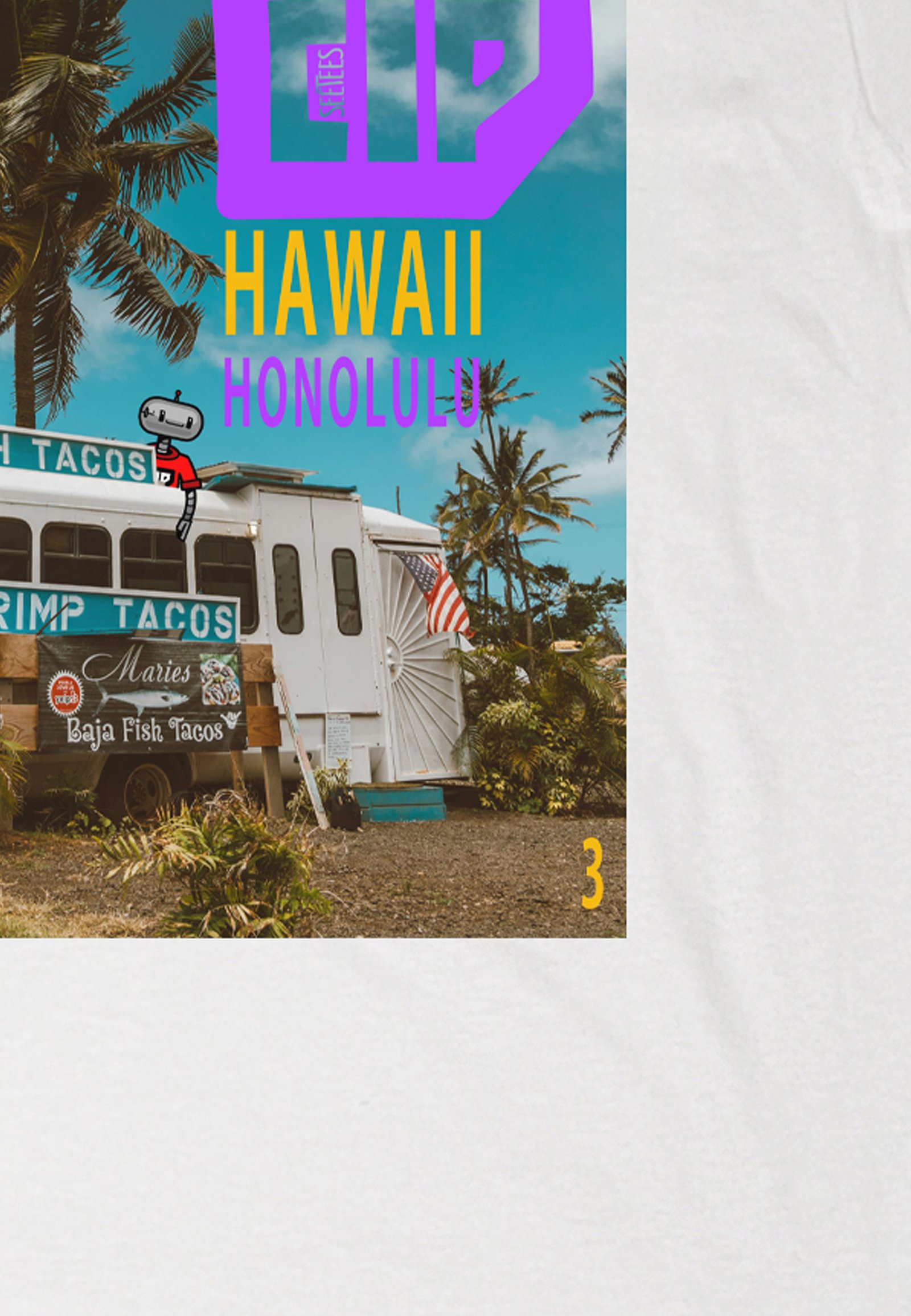 Seetees Honolulu T-shirt stampa magazine