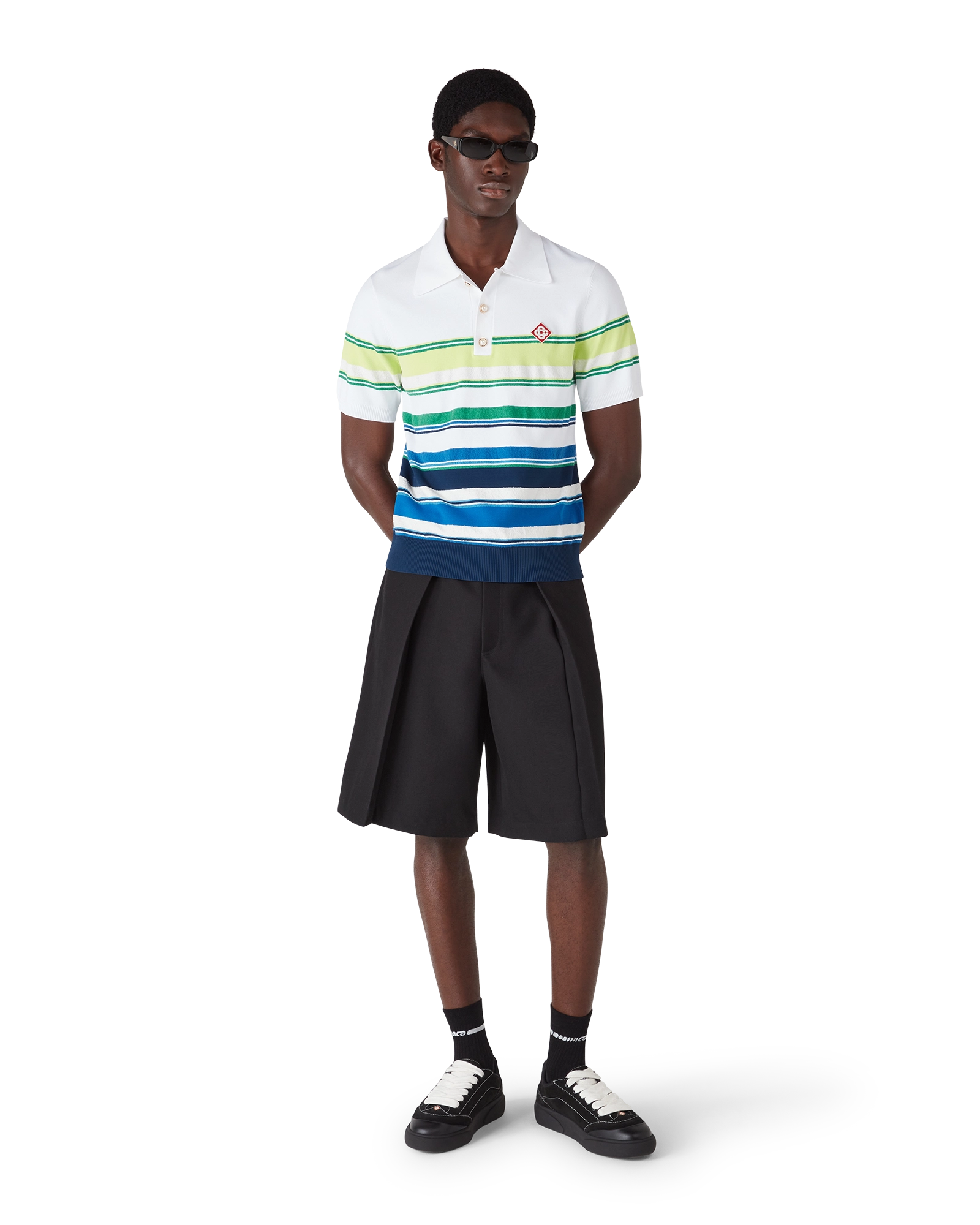 Casablanca Gradient Stripe polo uomo righe bianco blu