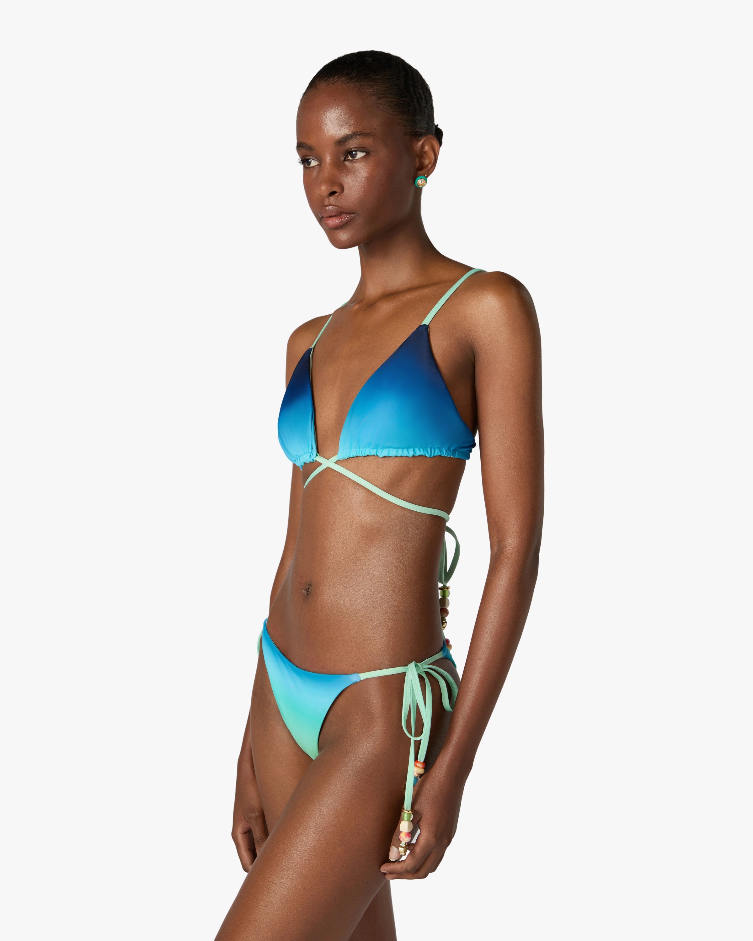Casablanca Gradient top bikini blu verde