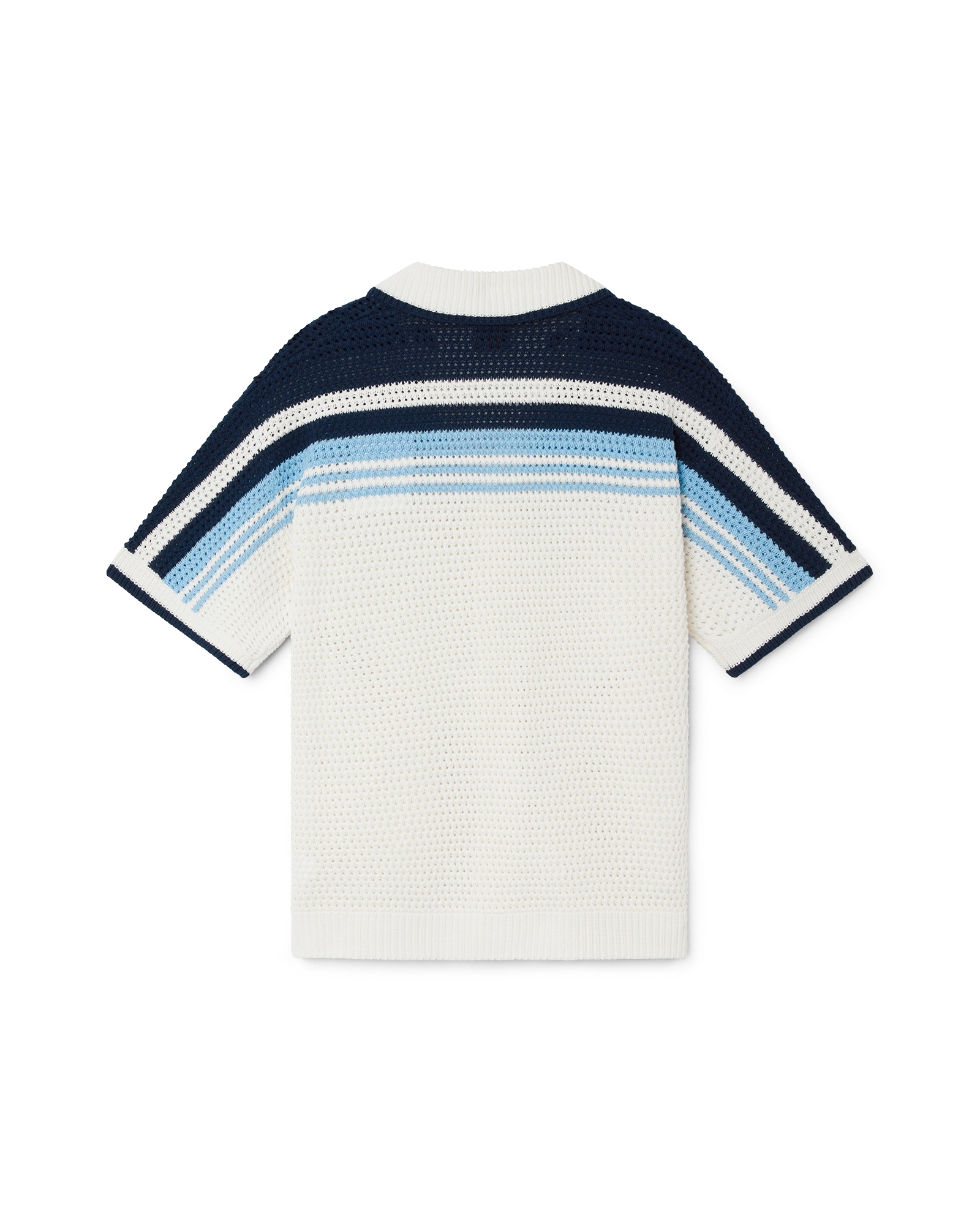 Casablanca Tennis Camicia Crochet Bianca Blu Cotone