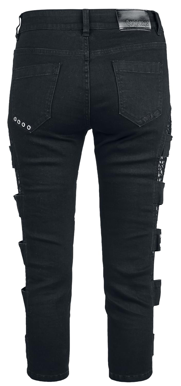 Gothicana by EMP pantaloncini 3/4 denim neri rete 30