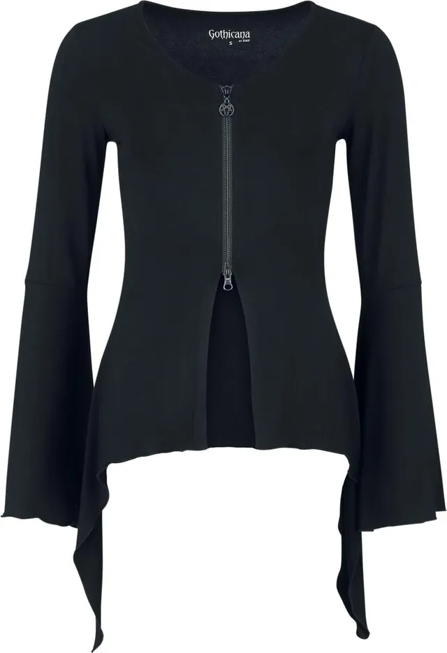 Gothicana by EMP cardigan nero L scollo V metallo