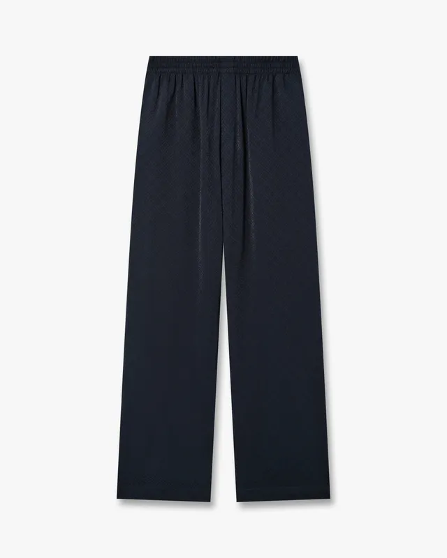 Casablanca Monogram pantaloni navy viscosa slim