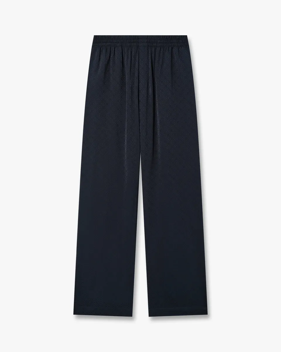 Casablanca Monogram pantaloni navy viscosa slim