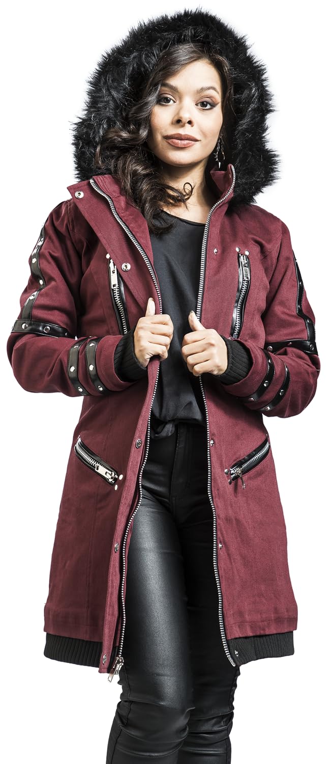 Gothicana by EMP Giacca rossa donna L similpelle borchie