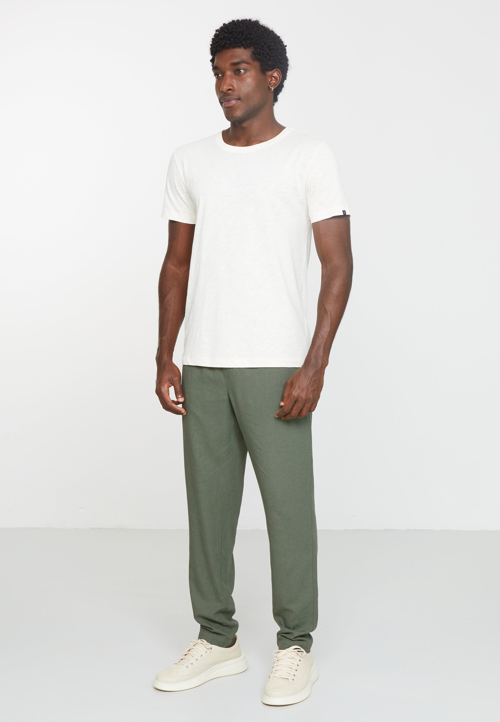 Recolution Tangelo pantaloni kaki lino viscosa