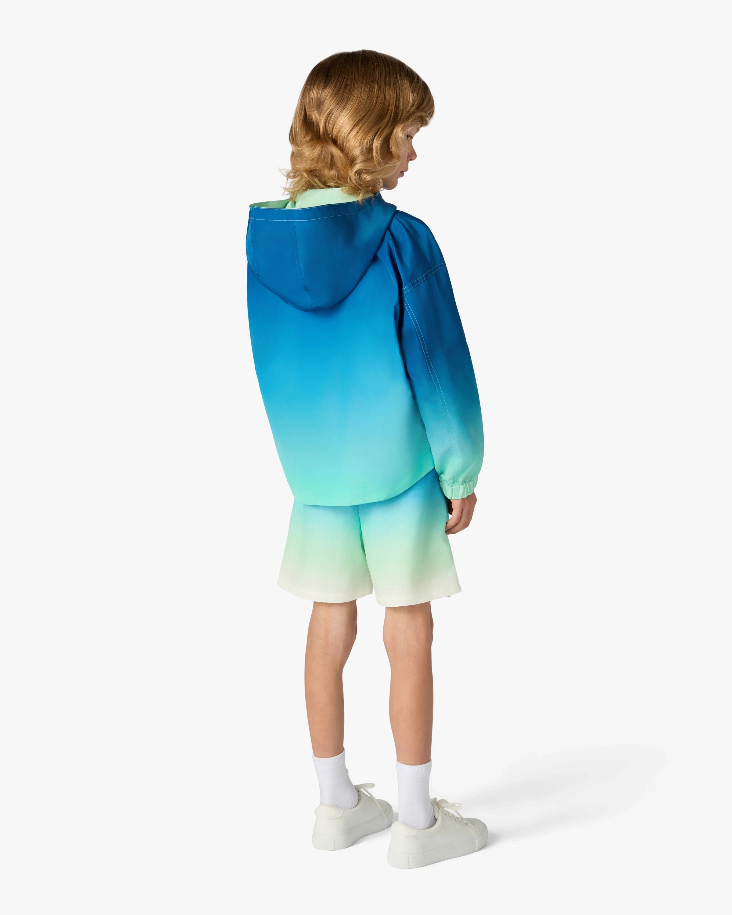 Casablanca Gradient giacca bambino blu verde con cappuccio