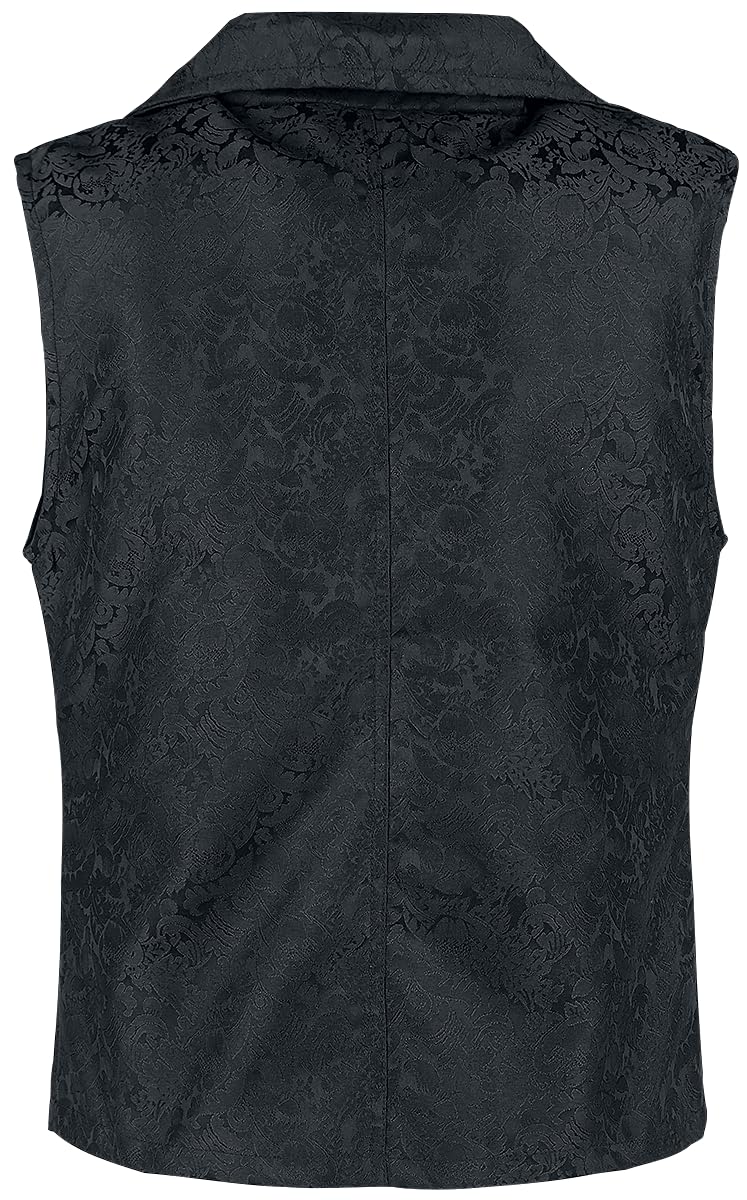 Gothicana by EMP gilet nero broccato taglia XL uomo