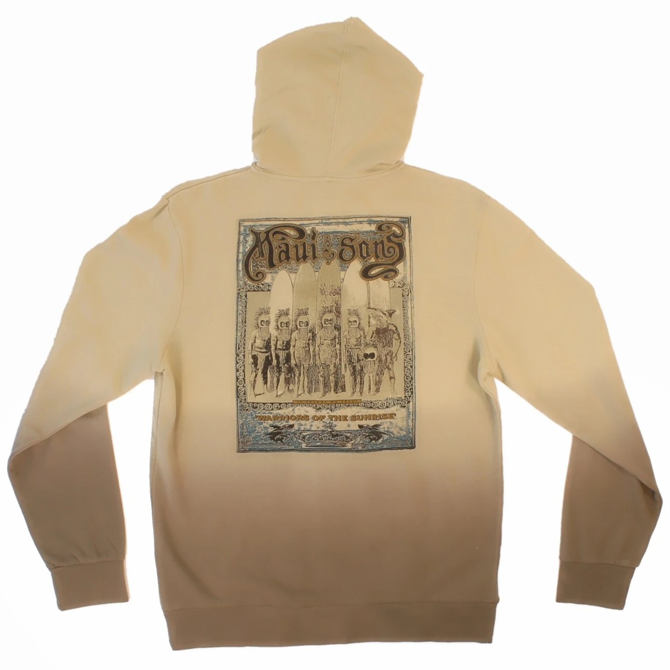 Maui and Sons Warriors Sunrise felpa zip uomo natural in cotone