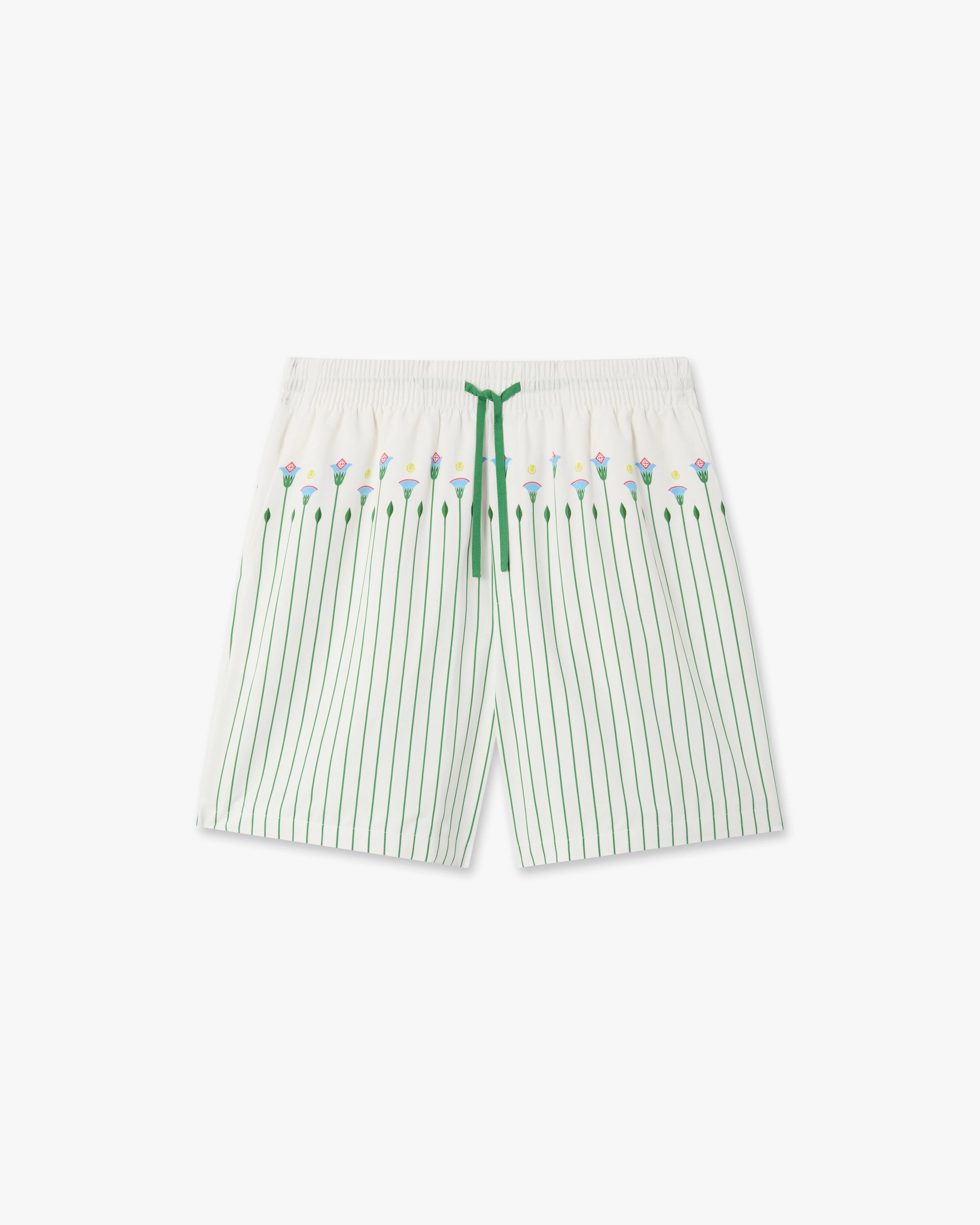 Casablanca Floral Stripe shorts verdi lino