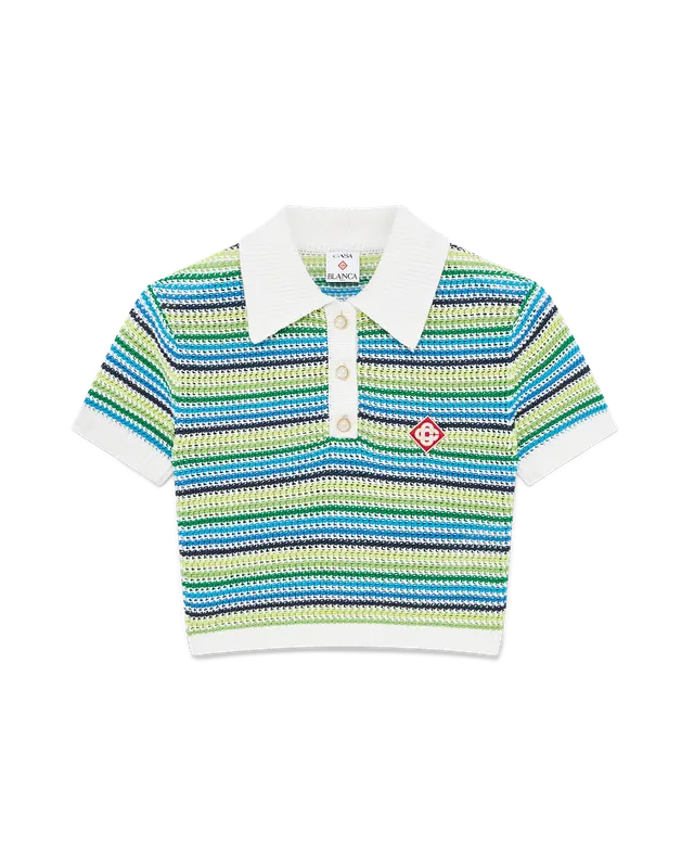 Casablanca Stripe polo donna verde righe cotone