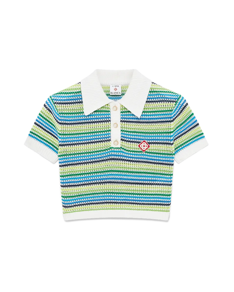 Casablanca Stripe polo donna verde righe cotone