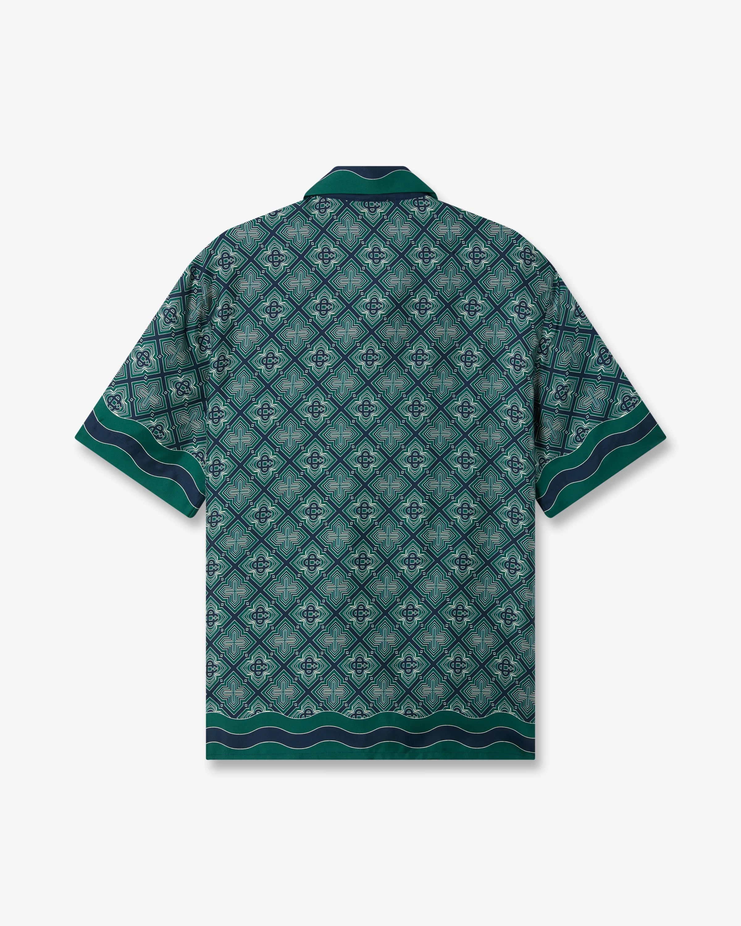 Casablanca Radiating Monogram camicia seta verde
