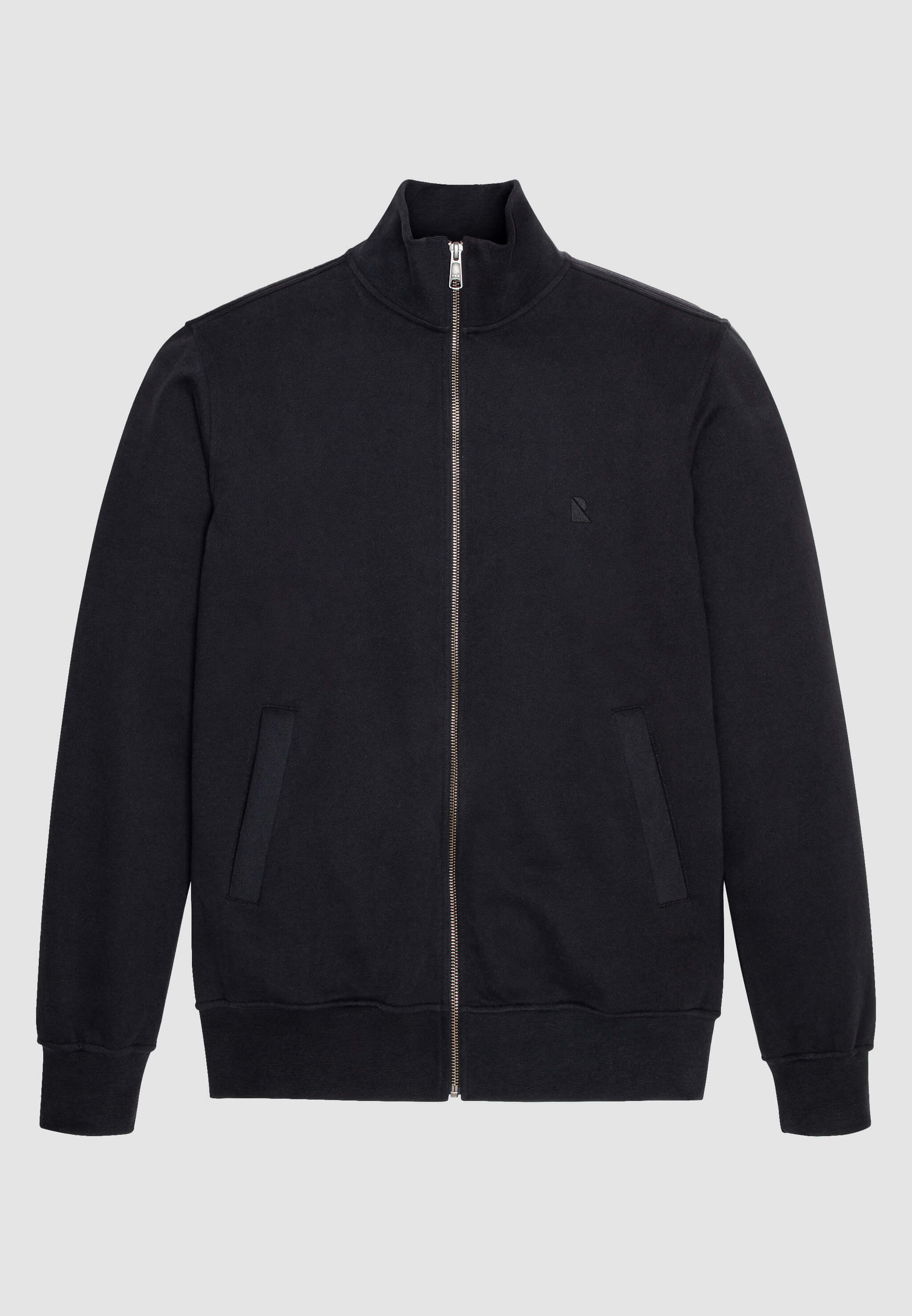 Recolution Camphor felpa uomo black con zip cotone bio