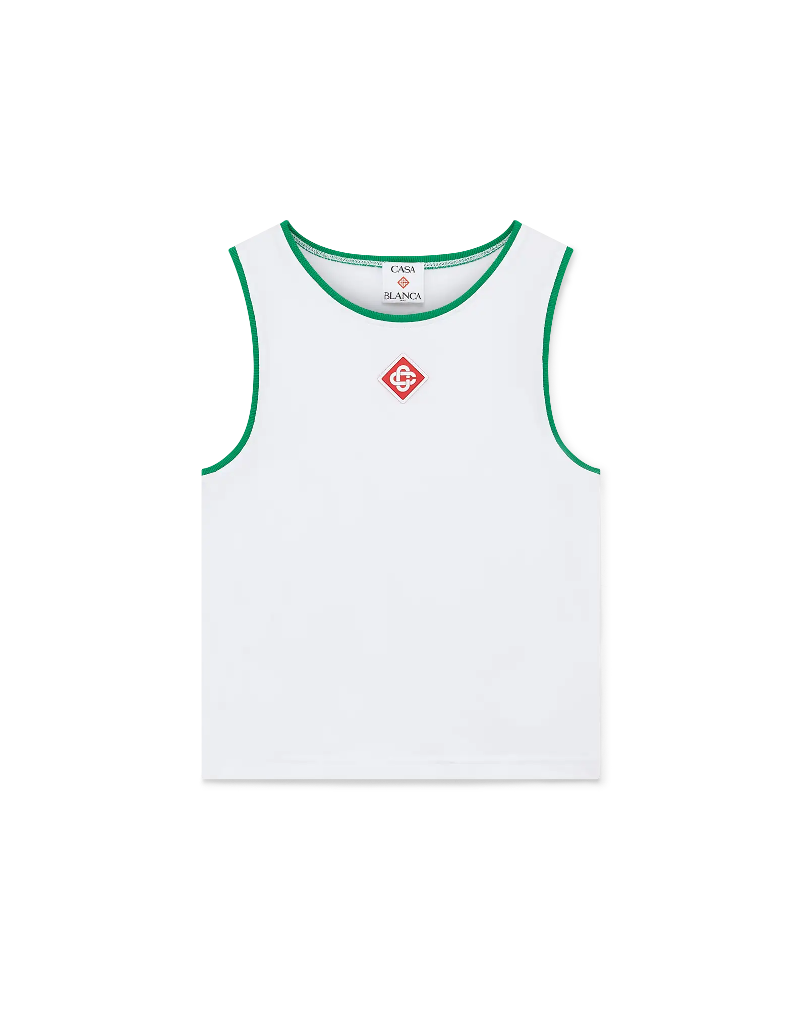 Casablanca Diamond Logo canotta bianca cropped cotone