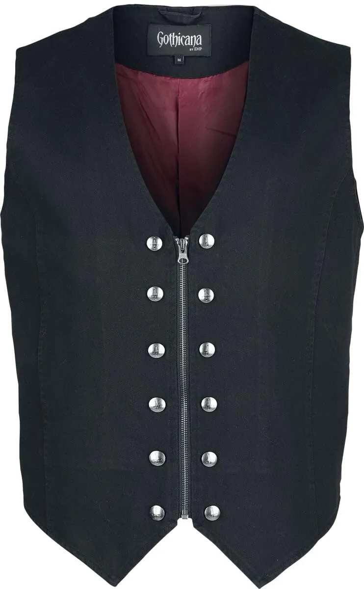 Gothicana by EMP Countess Bathory Gilet Uomo Nero L