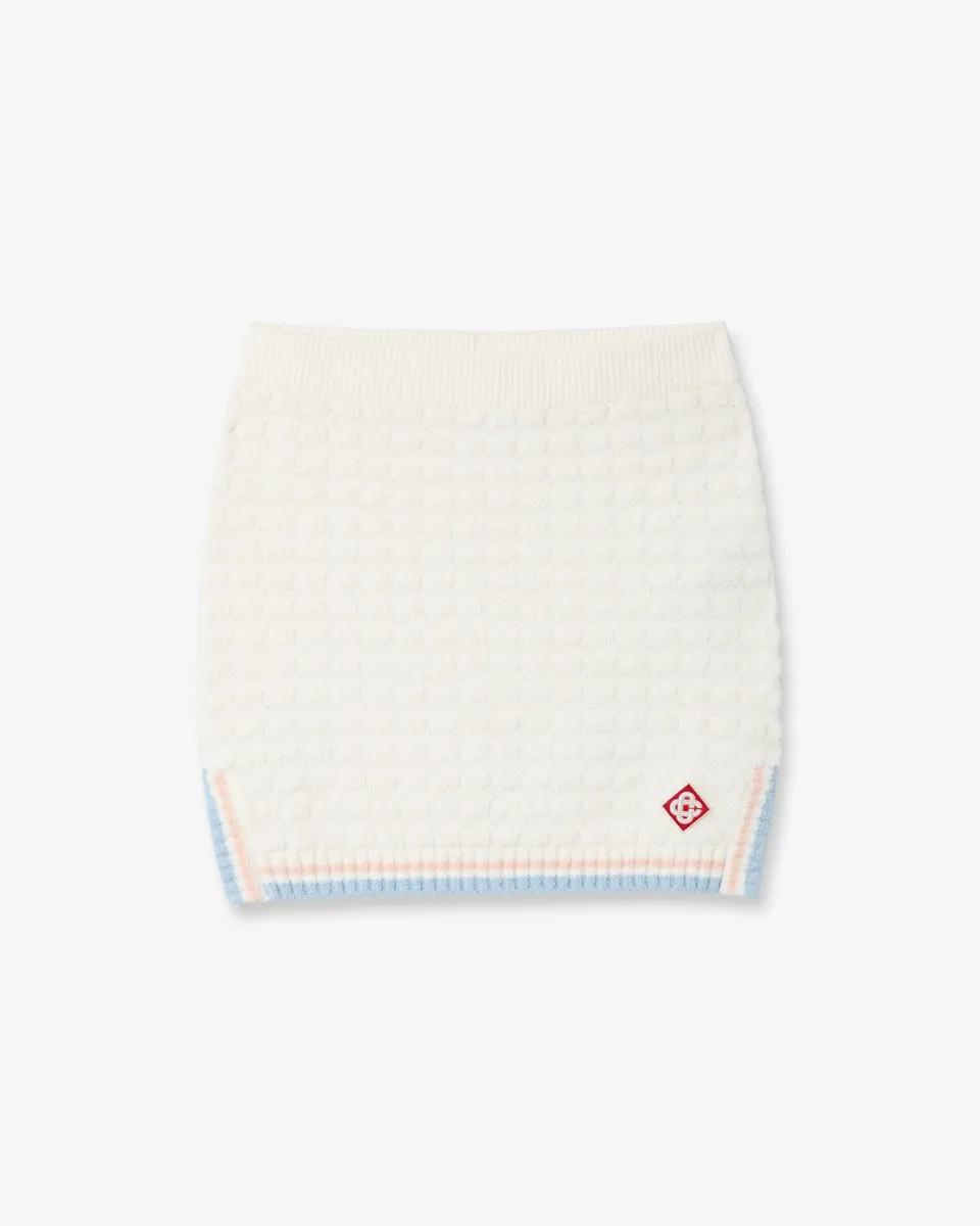 Casablanca Boucle Tennis Gonna Mini Bianca Slim