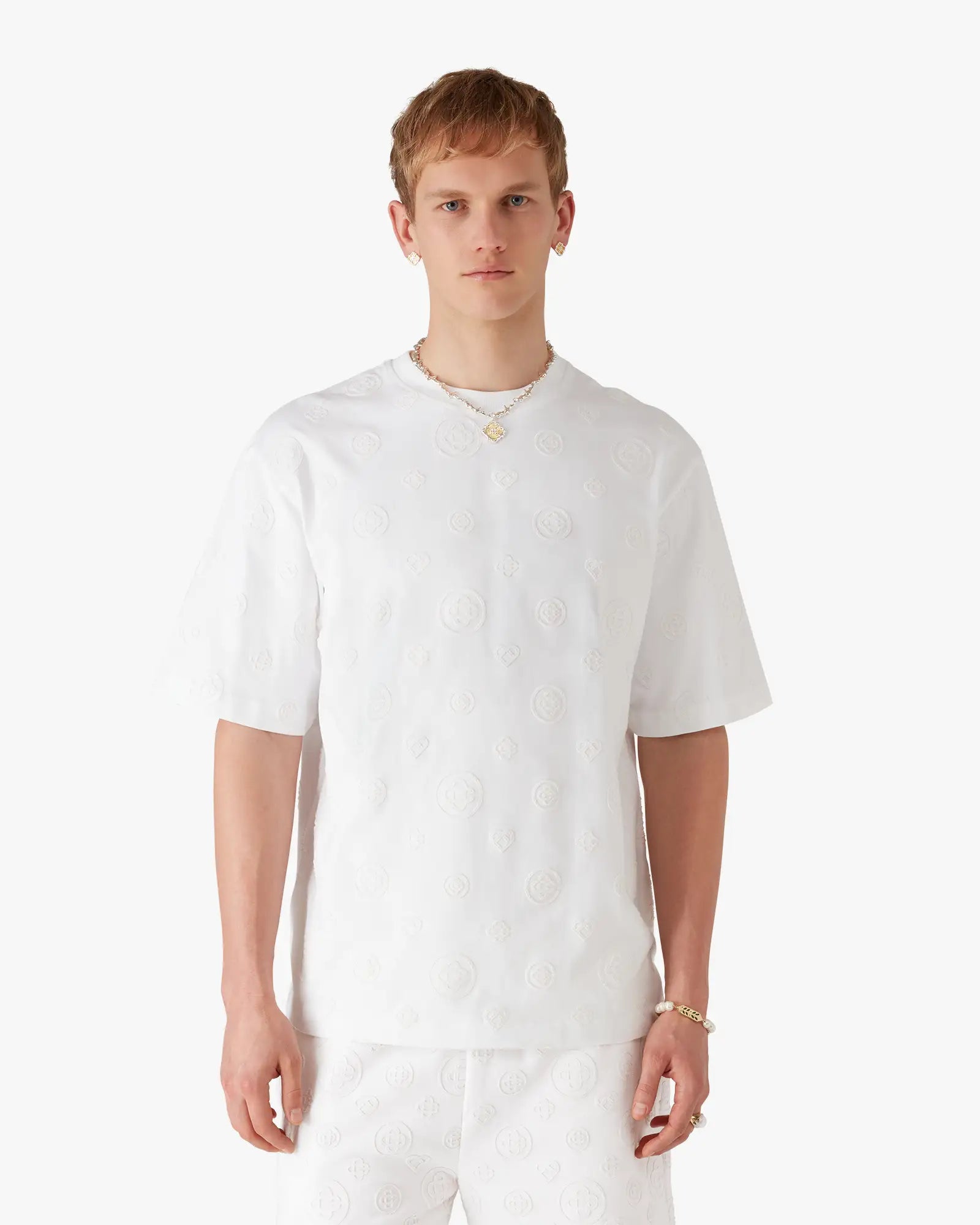 Casablanca Monogram Applique t-shirt oversize bianca