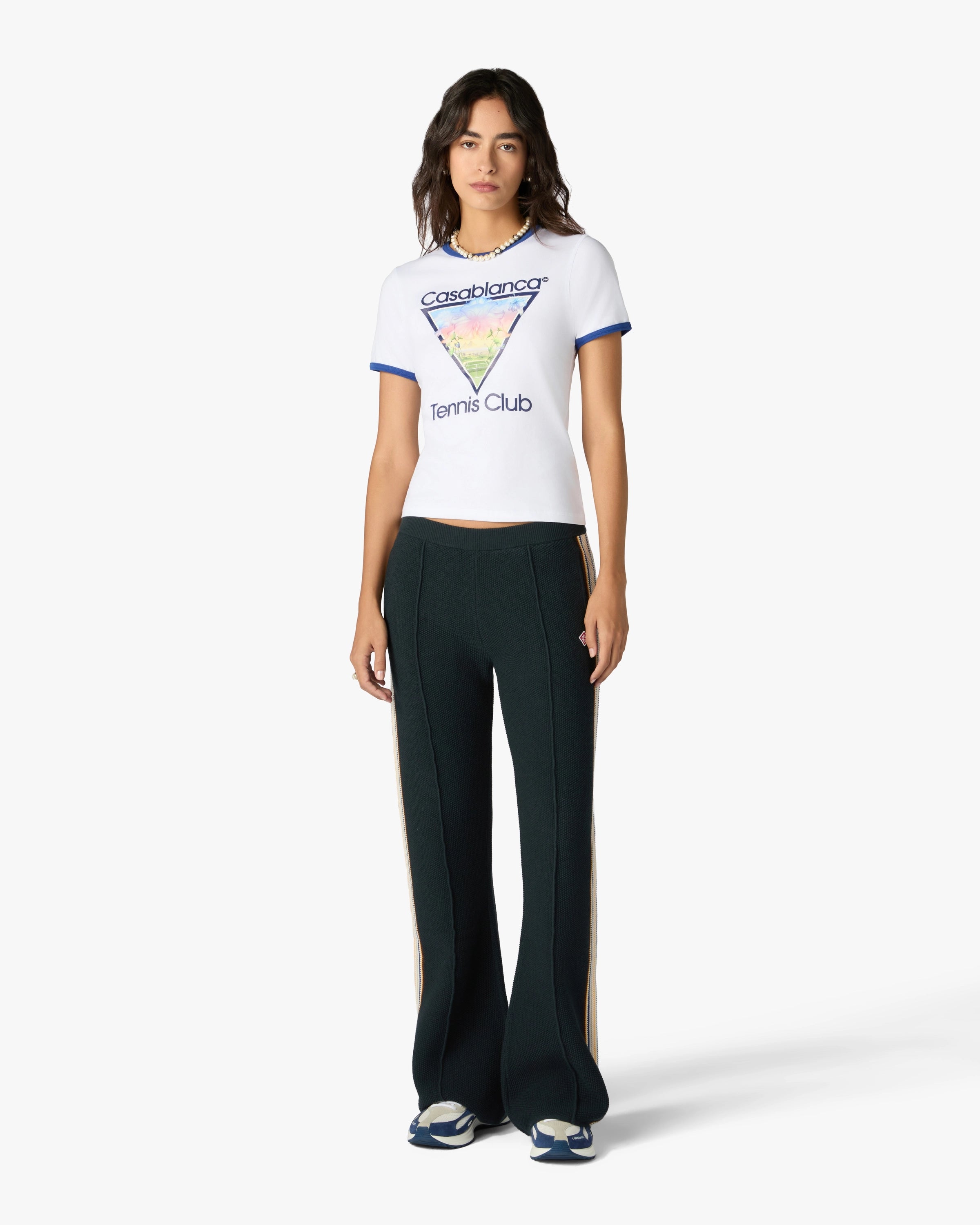 Casablanca Tennis Club Icon t-shirt cotone bianca