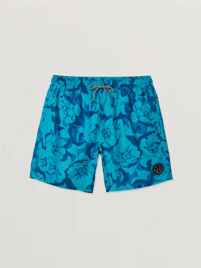 Maui and Sons Fault Line costume mare uomo blu floreale