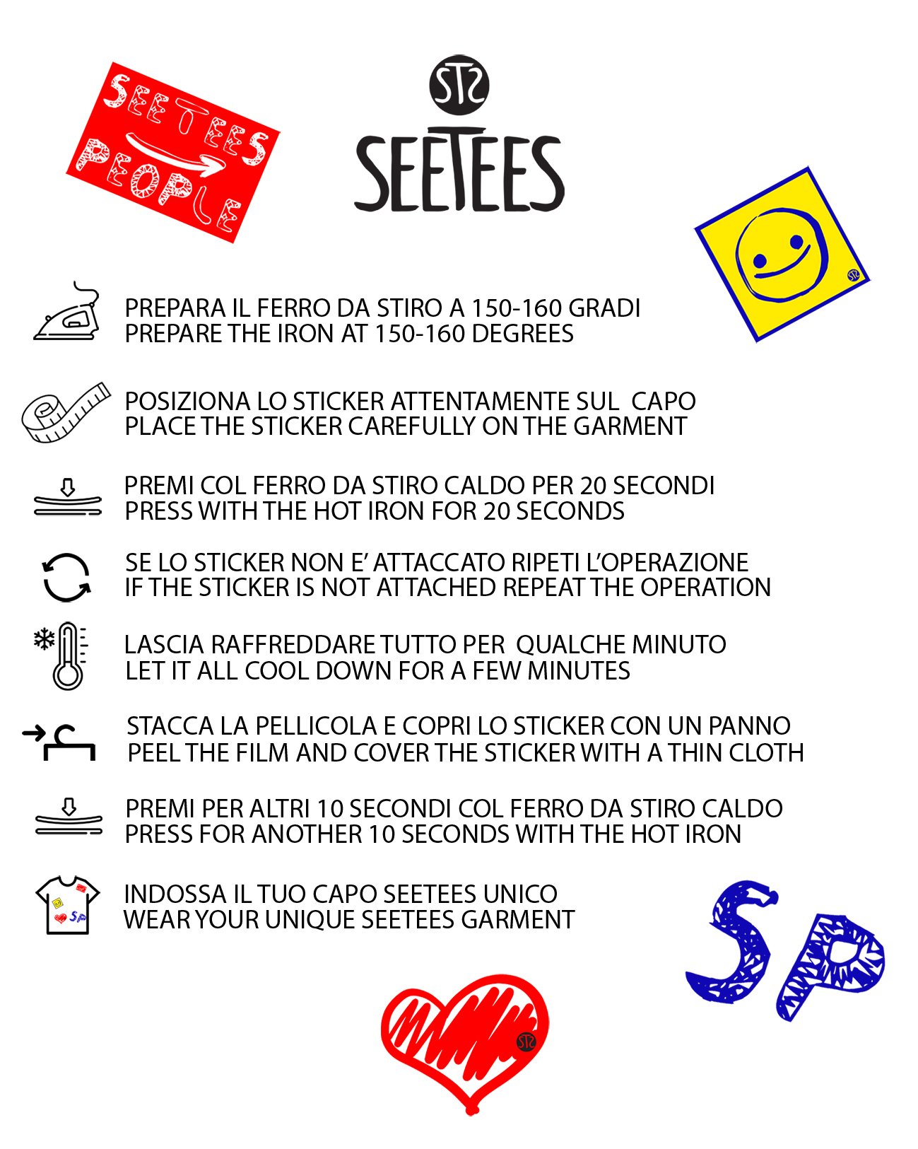 Seetees Make It Yourself t-shirt grafica stickers