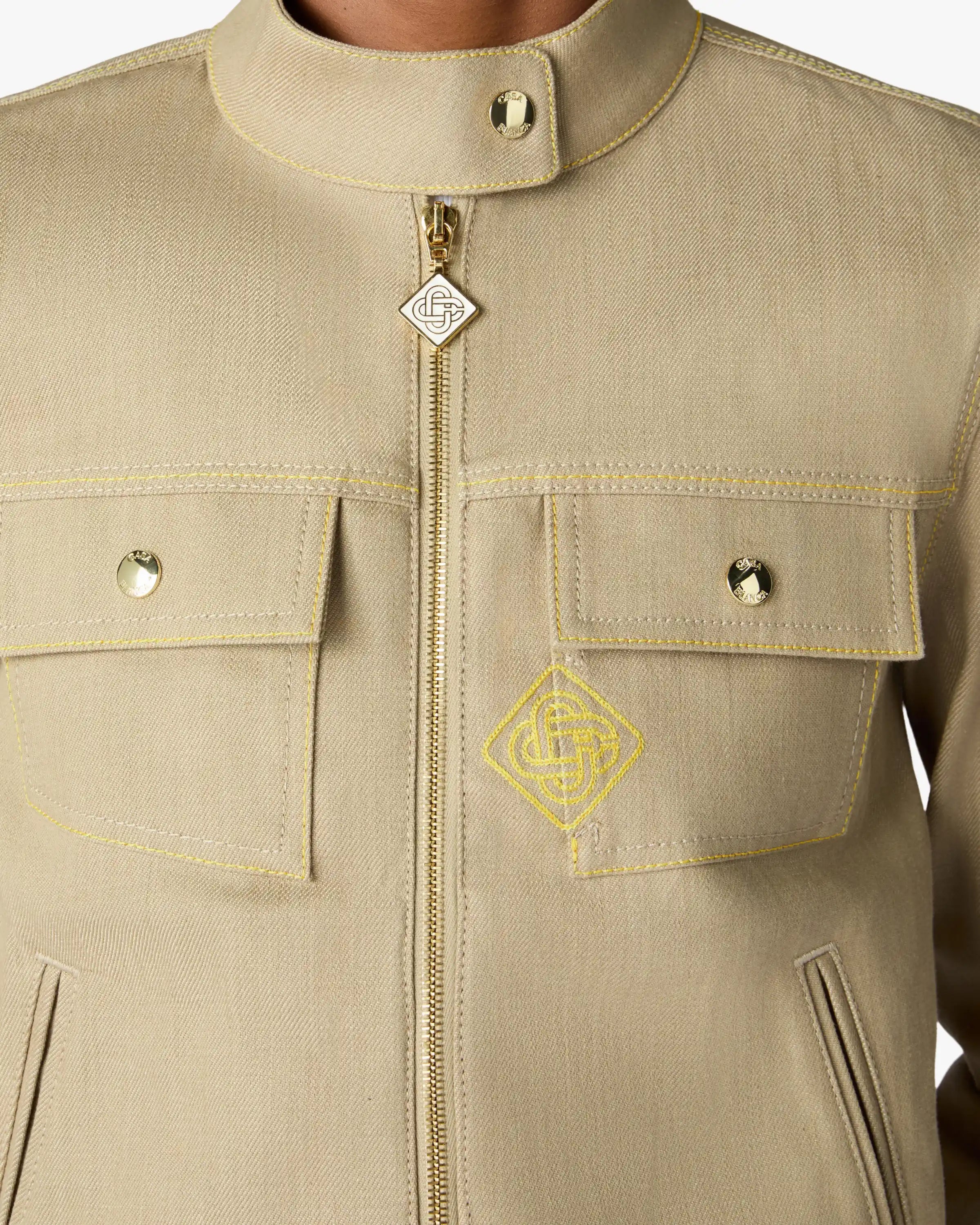 Casablanca Beige Desert Canvas giacca denim beige cotone