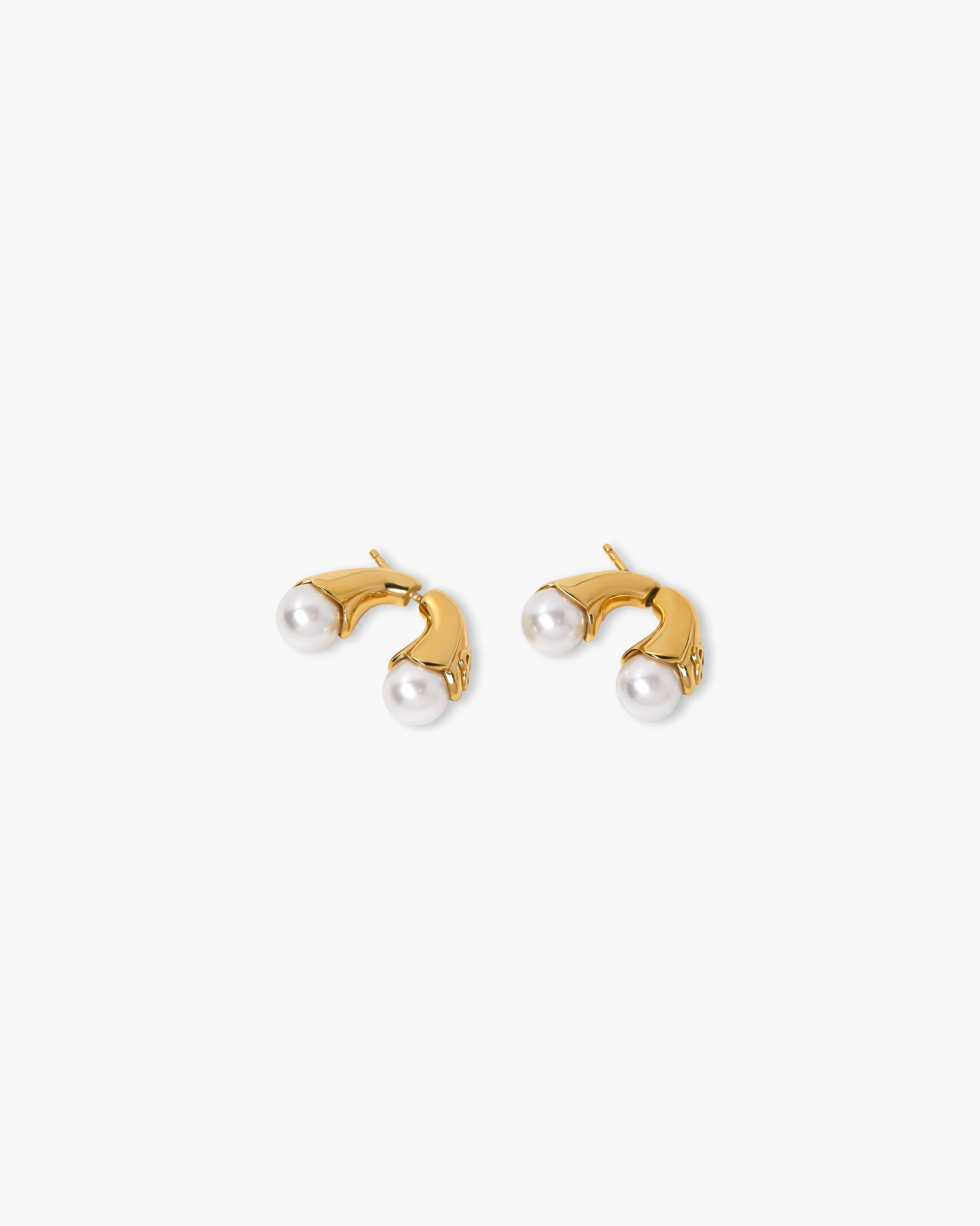 Casablanca Double Lotus orecchini perla oro bianco