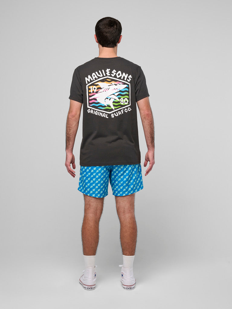Maui and Sons Surf Thrasher maglietta nera cotone squalo