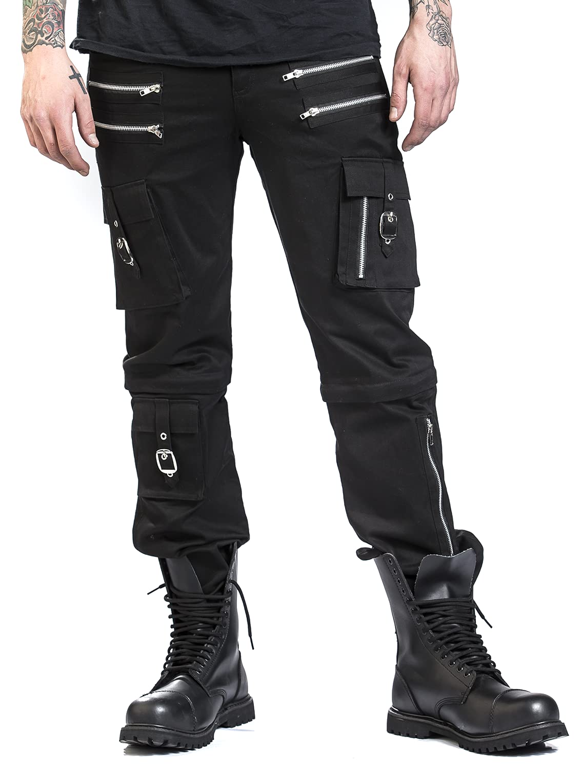 Gothicana by EMP Pantaloni Neri Staccabili W33L34 Gotici