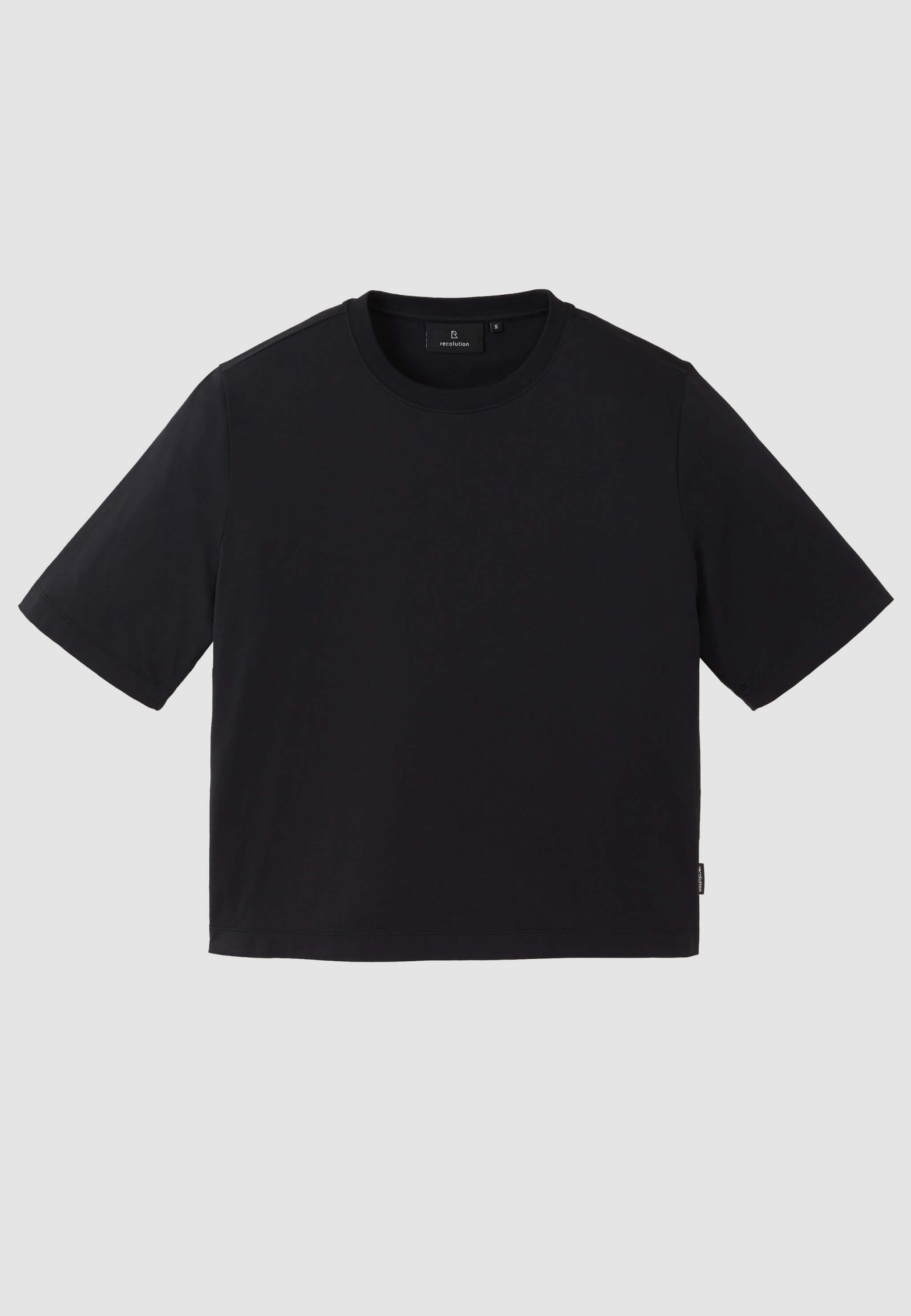 Recolution Azolla t-shirt nera cotone bio boxy fit