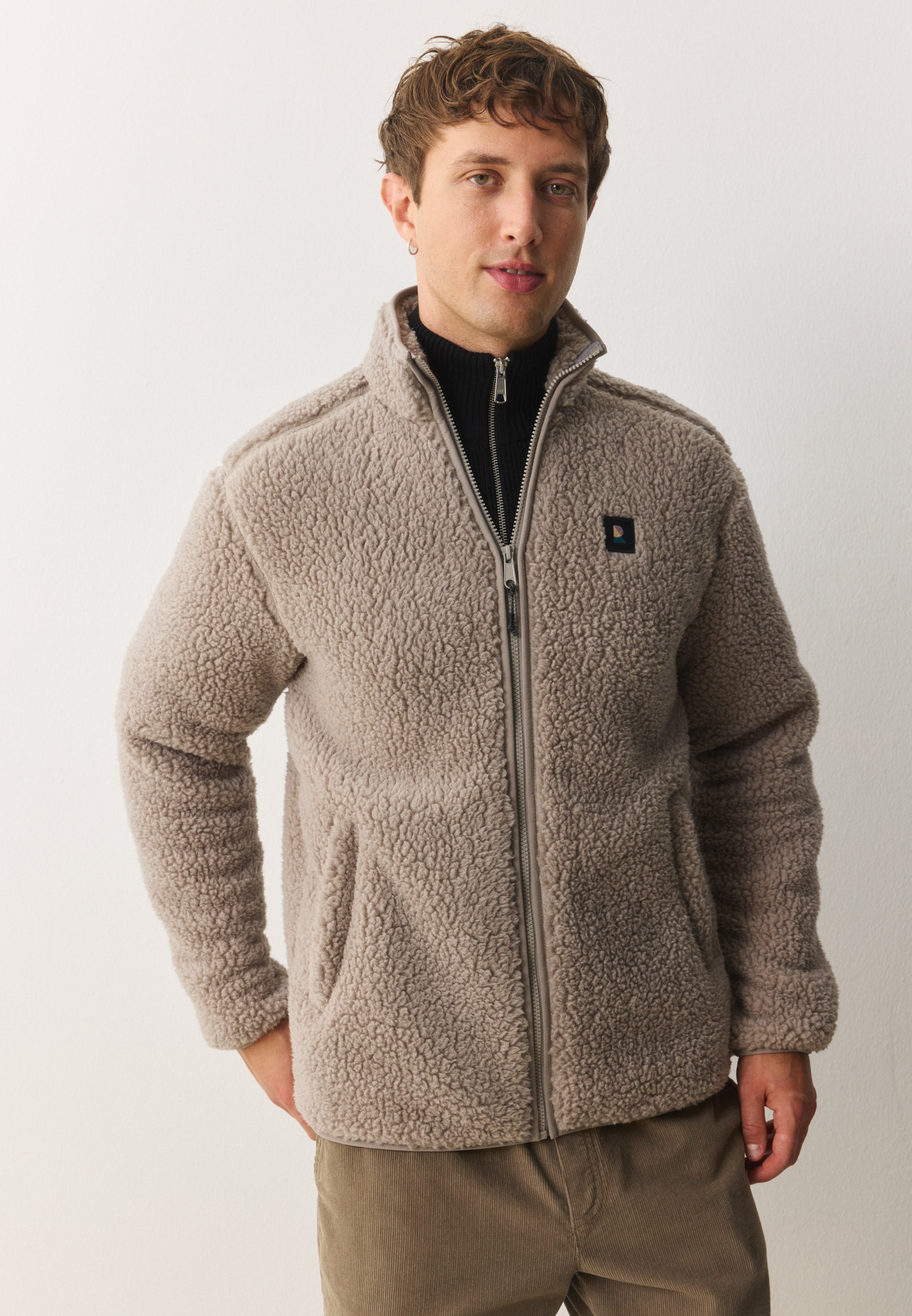 Recolution SPINDLE giacca pile marrone teddy