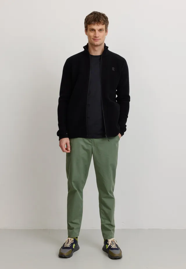 Recolution Buxus felpa zip uomo nera cotone bio
