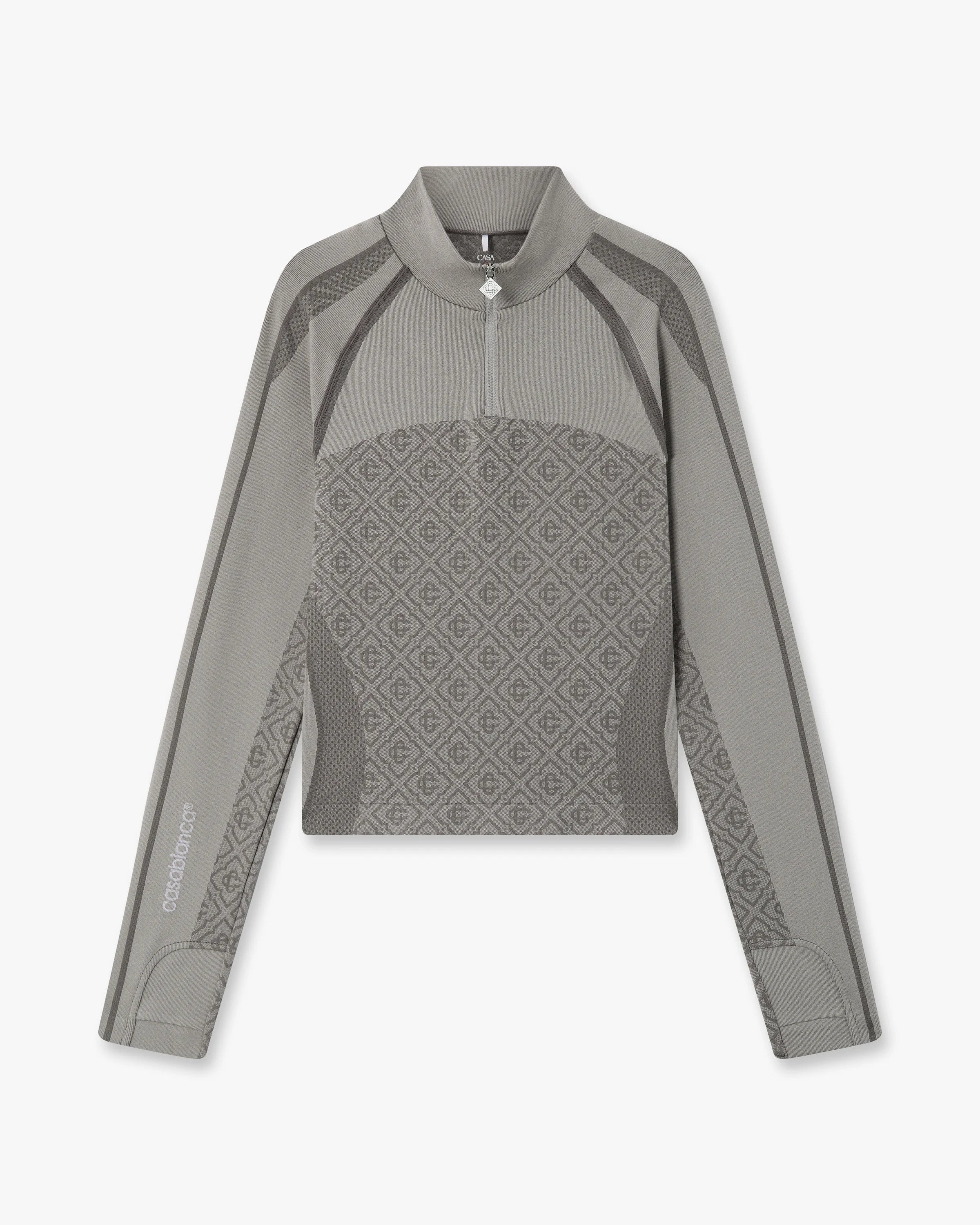 Casablanca Monogram top sport grigio chiaro