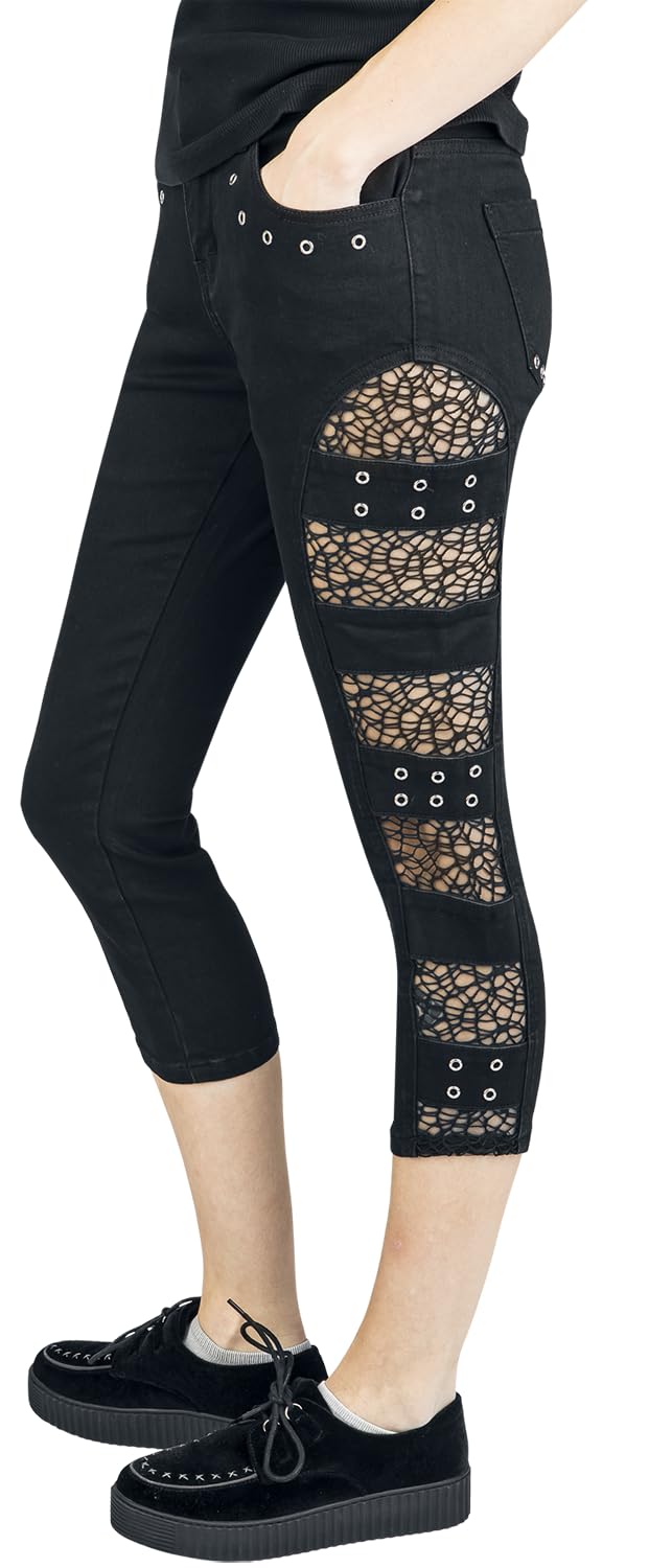 Gothicana by EMP pantaloncini 3/4 denim neri rete 30