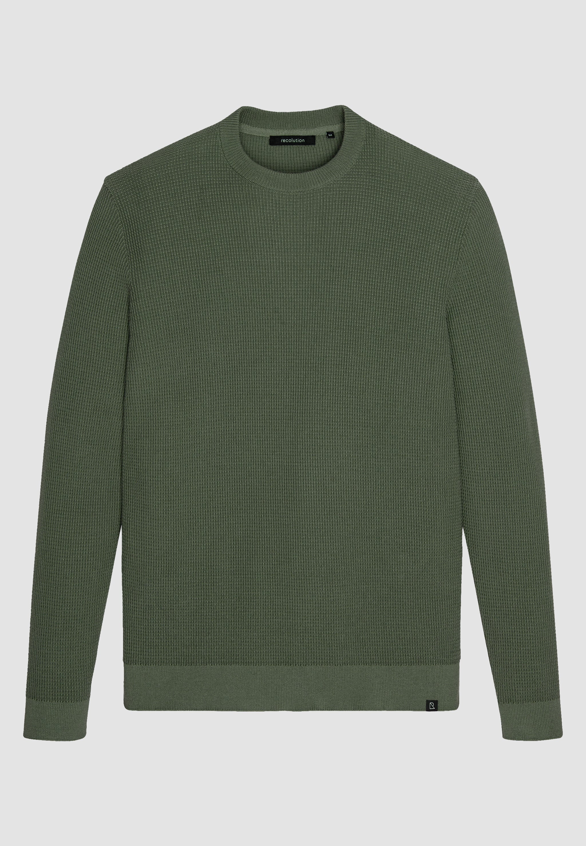 Recolution Lupin maglione cotone bio verde kaki