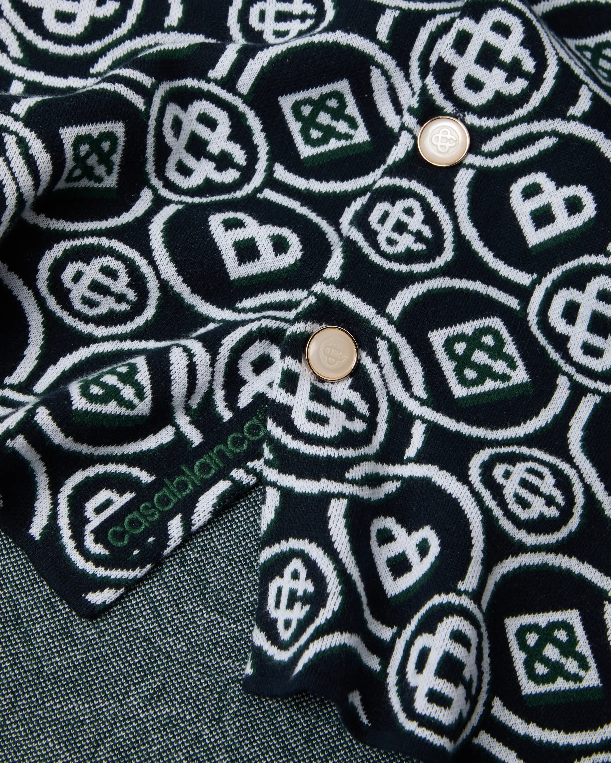 Casablanca Icon Monogram camicia manica lunga verde