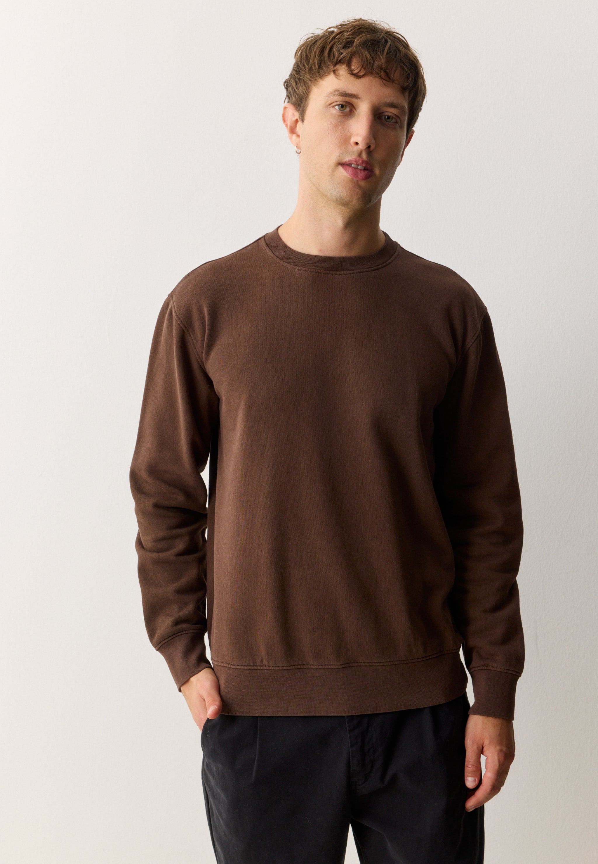 Recolution Tamarillo felpa uomo chocolate cotone bio