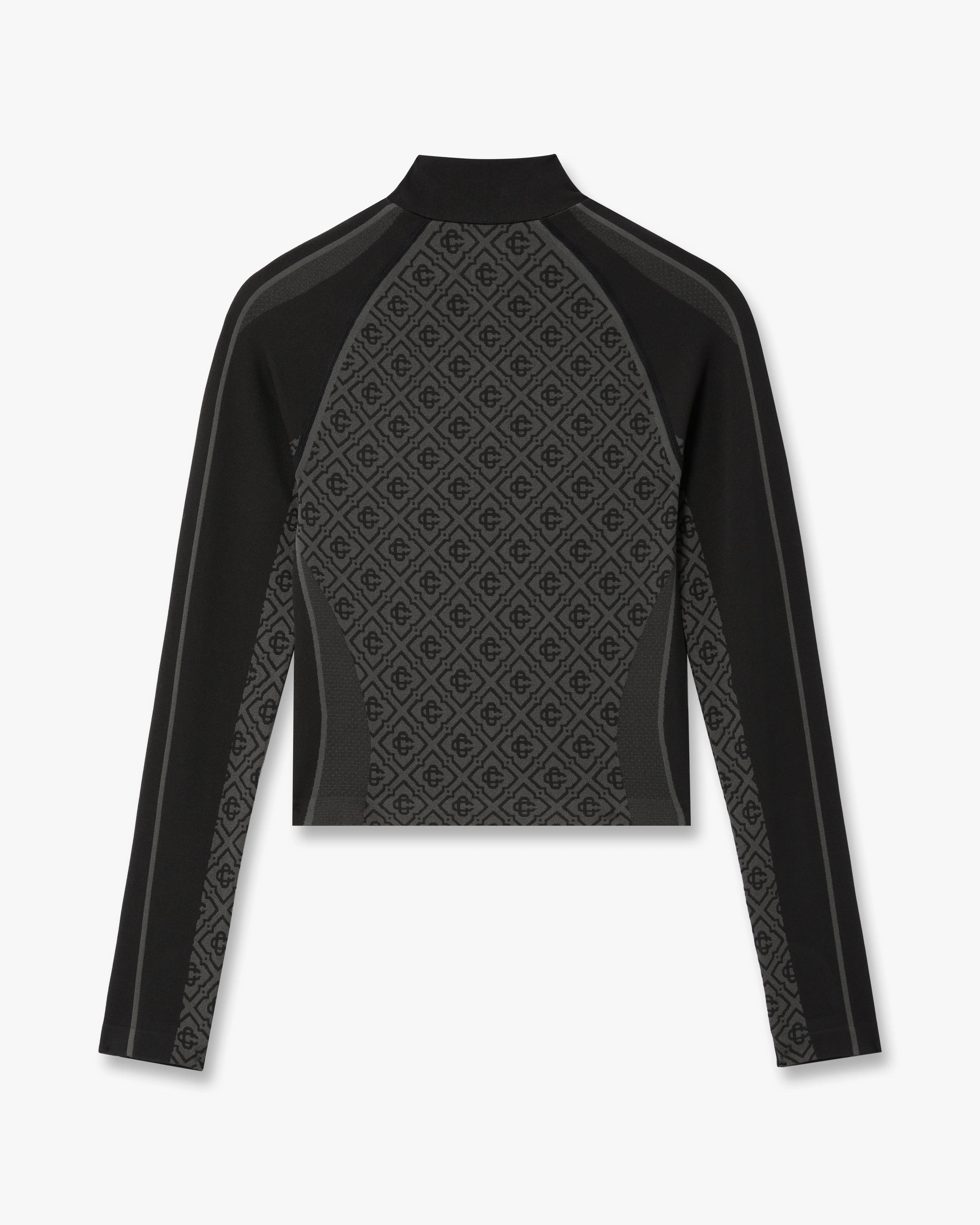 Casablanca Grey Seamless top monogram grigio half-zip