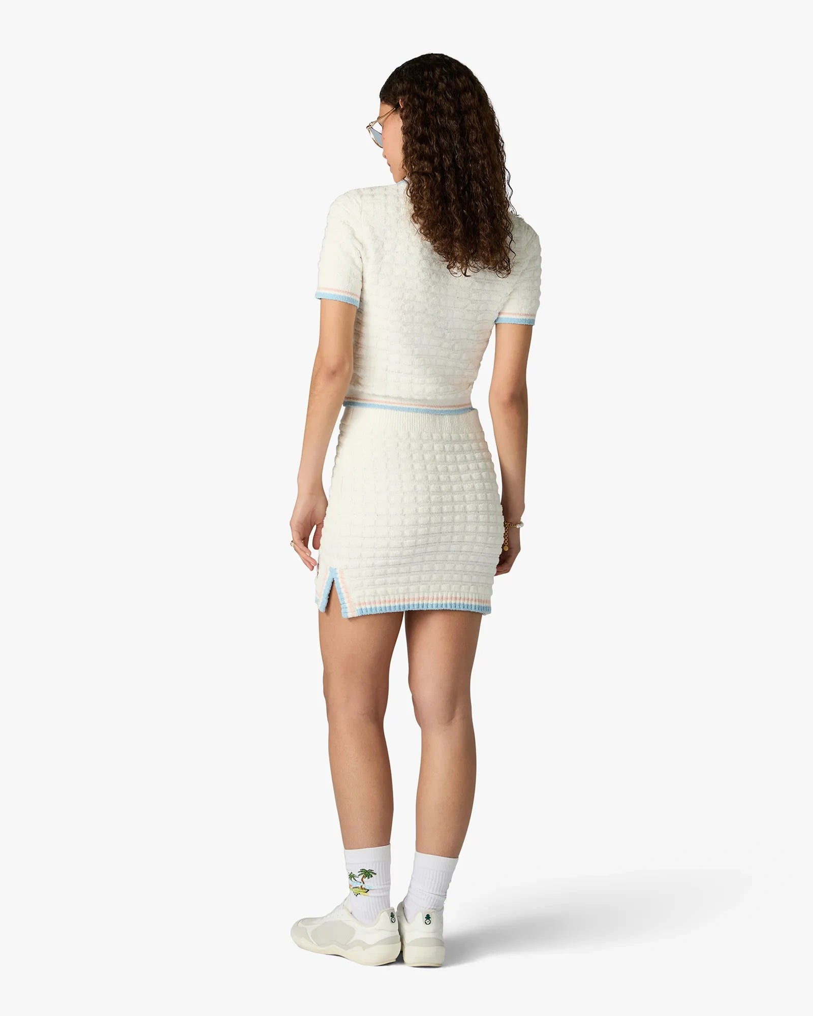 Casablanca Boucle Tennis Gonna Mini Bianca Slim