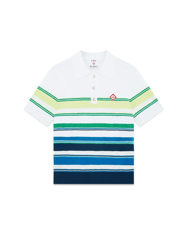 Casablanca Gradient Stripe polo uomo righe bianco blu