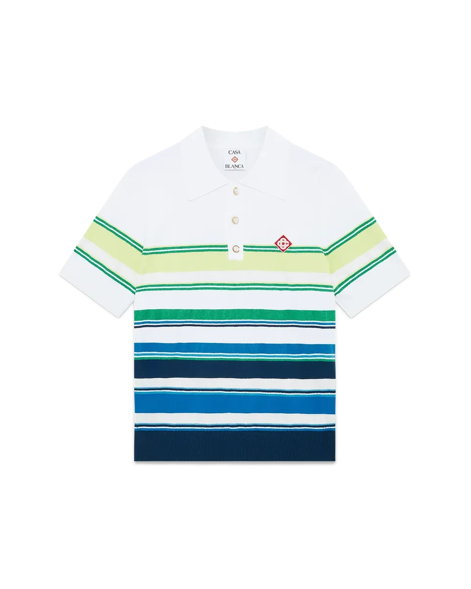 Casablanca Gradient Stripe polo uomo righe bianco blu