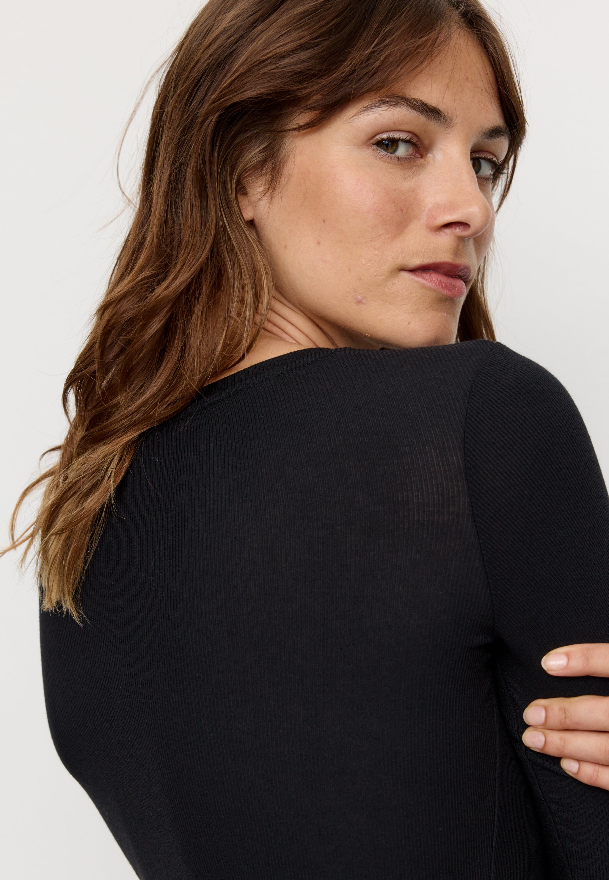 Recolution Senna maglia manica lunga nero cotone bio